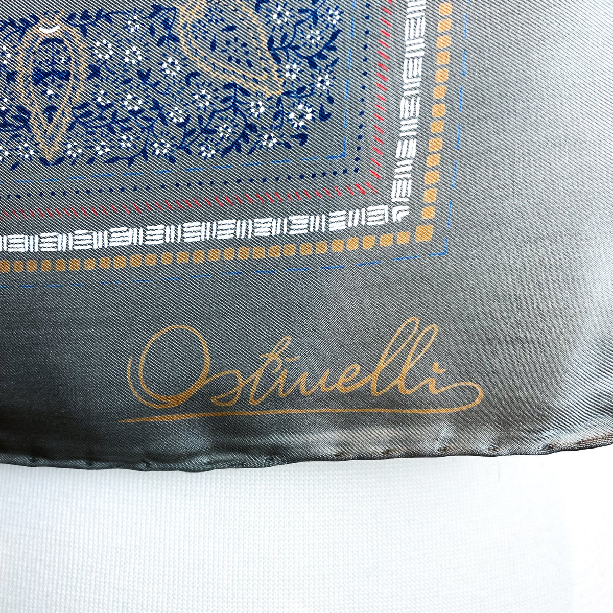 1970s Ostinelli Paisley Vintage Silk Scarf