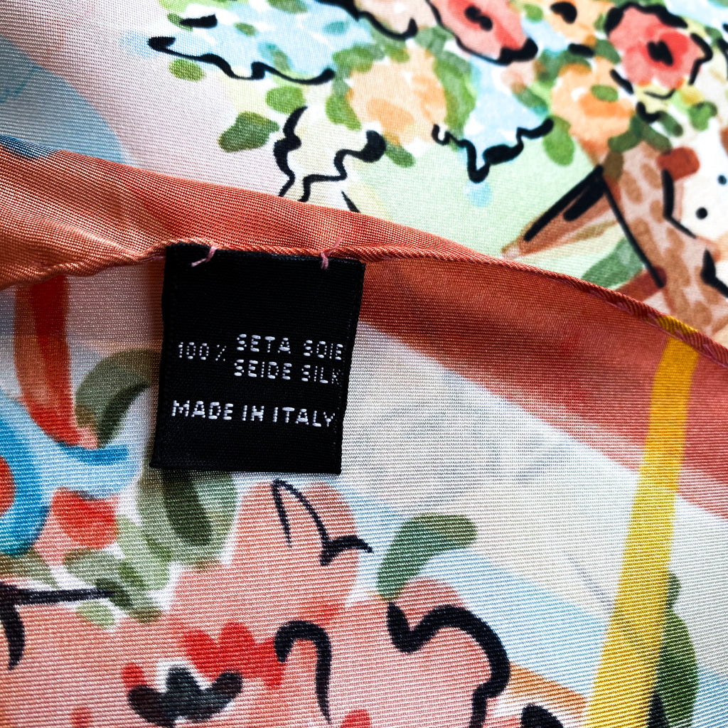 Picnic Scene Italian Silk Scarf