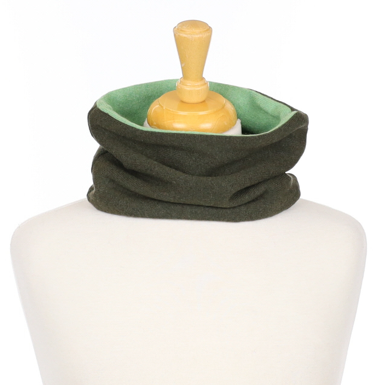 Deep Khaki and Spring Green Neck Warmer