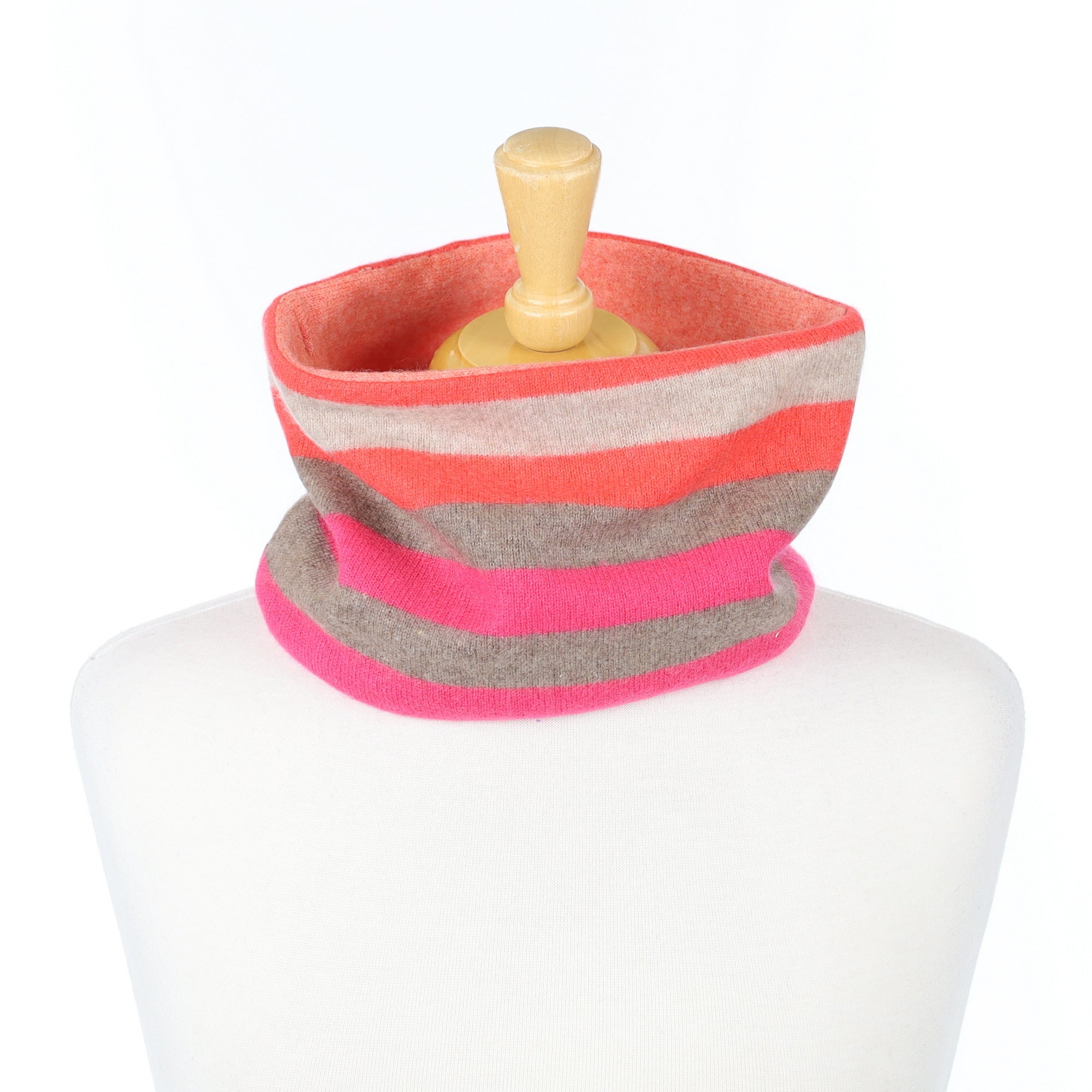 Orange and Pink Stripe Neck Warmer