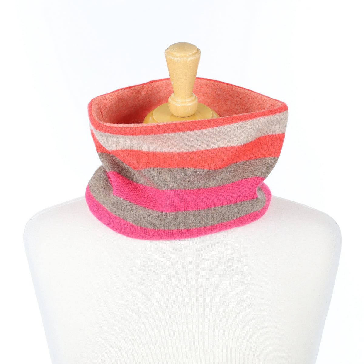 Orange and Pink Stripe Neck Warmer