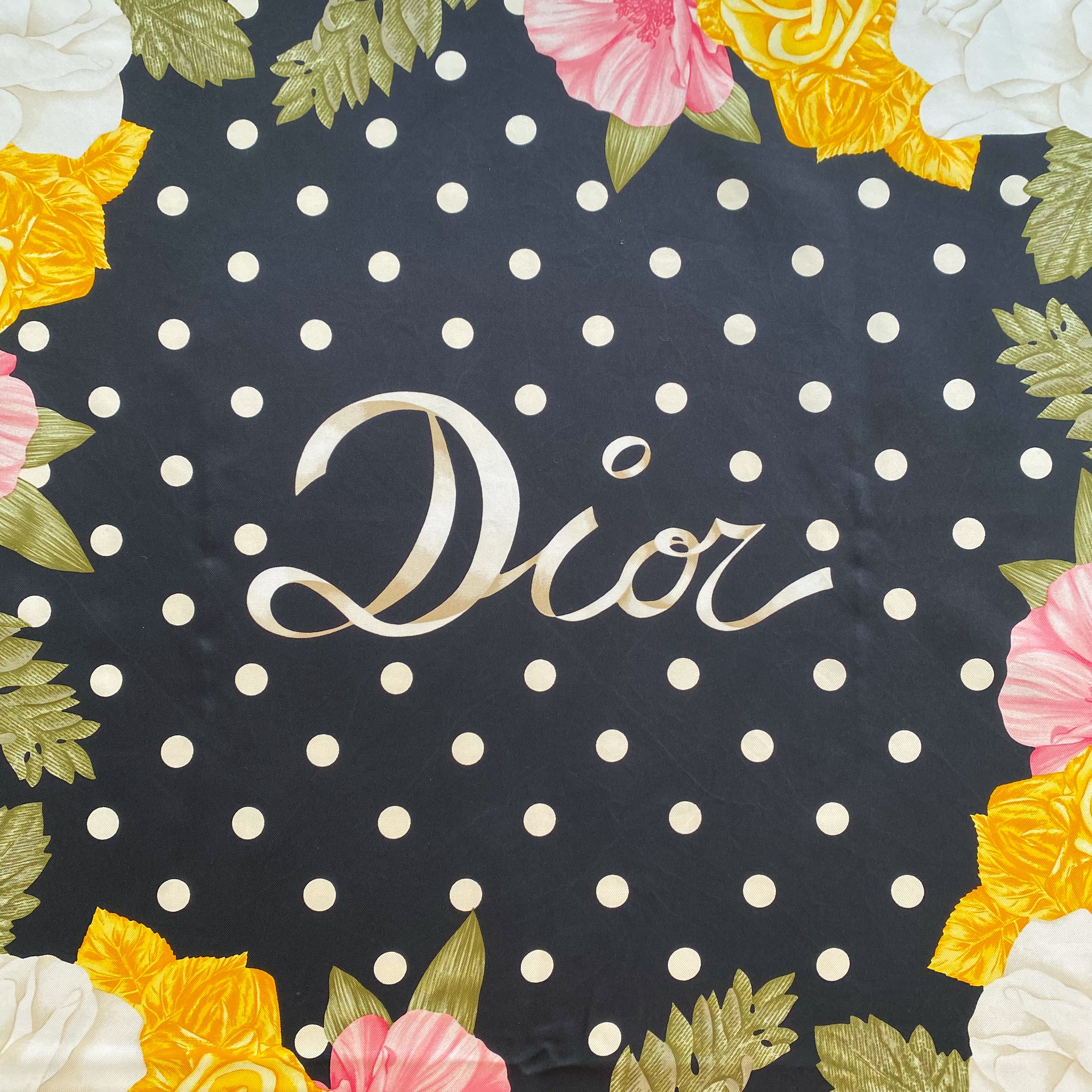 1980s Christian Dior Vintage Silk Scarf