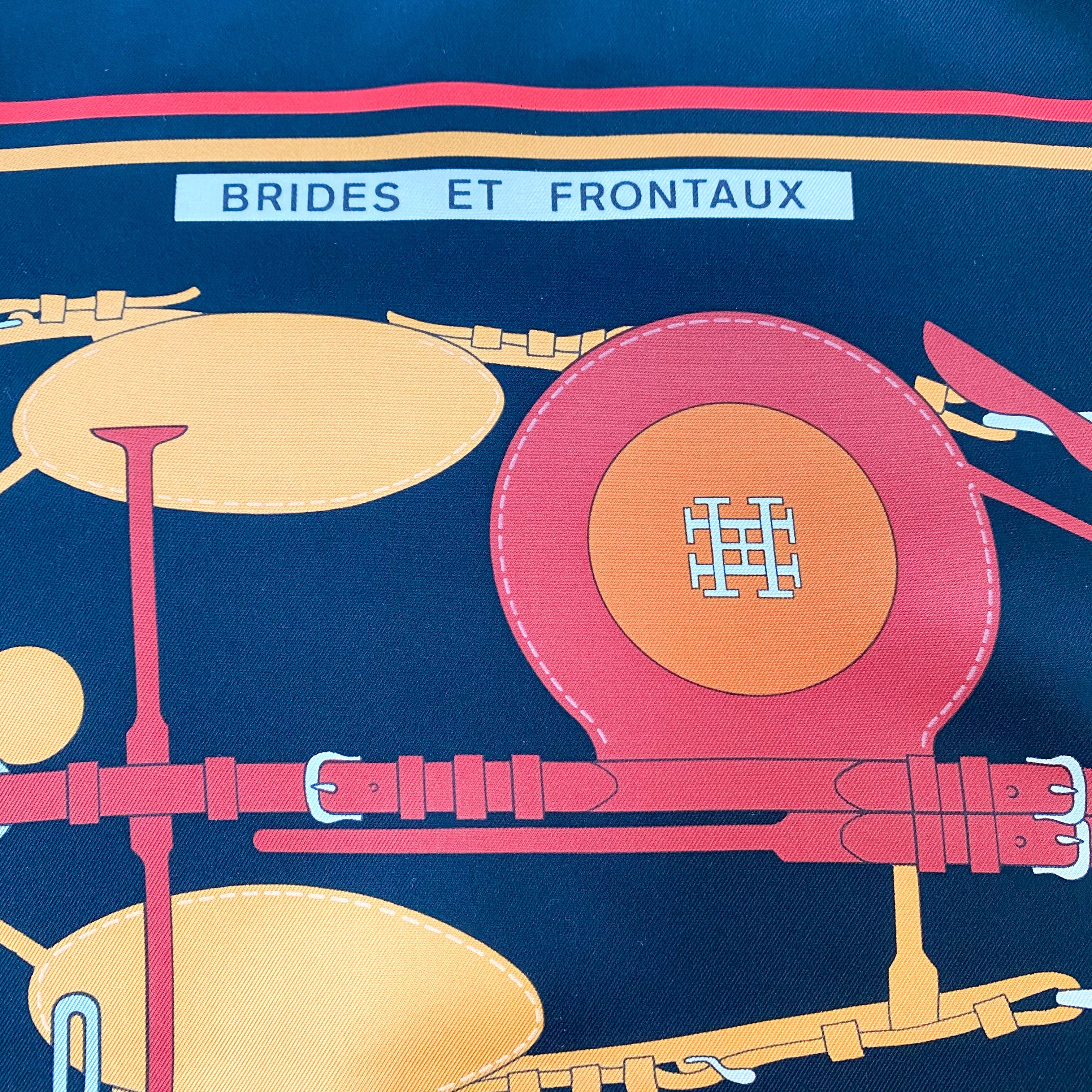 Boxed Hermés Brides et Frontaux Vintage Silk Scarf