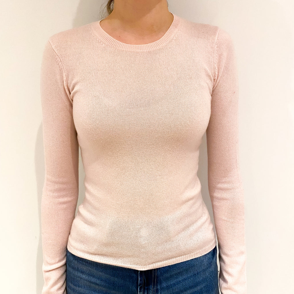 Palest Pink Crew Neck Jumper Extra Small