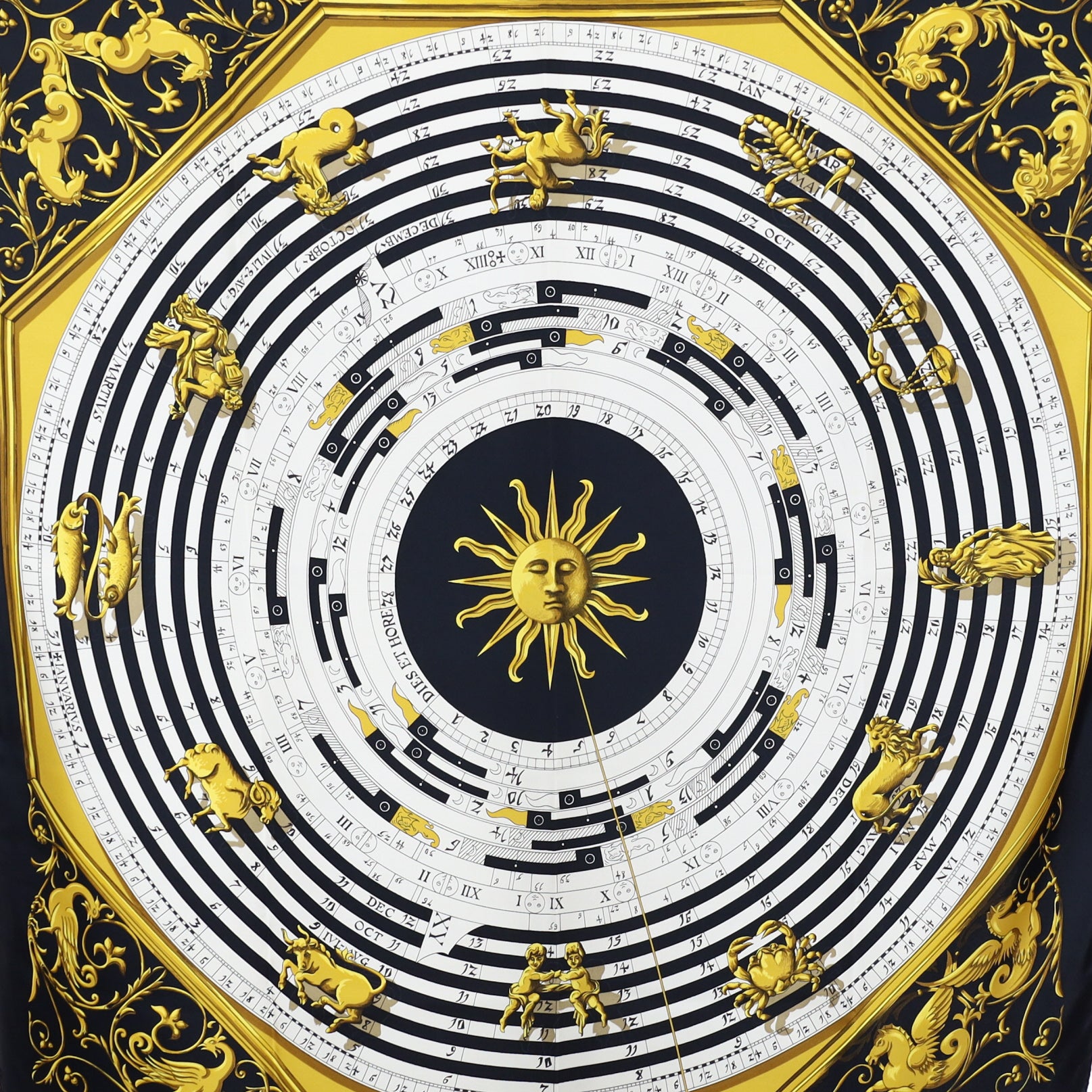 Hermès Dies et Hore Silk Scarf
