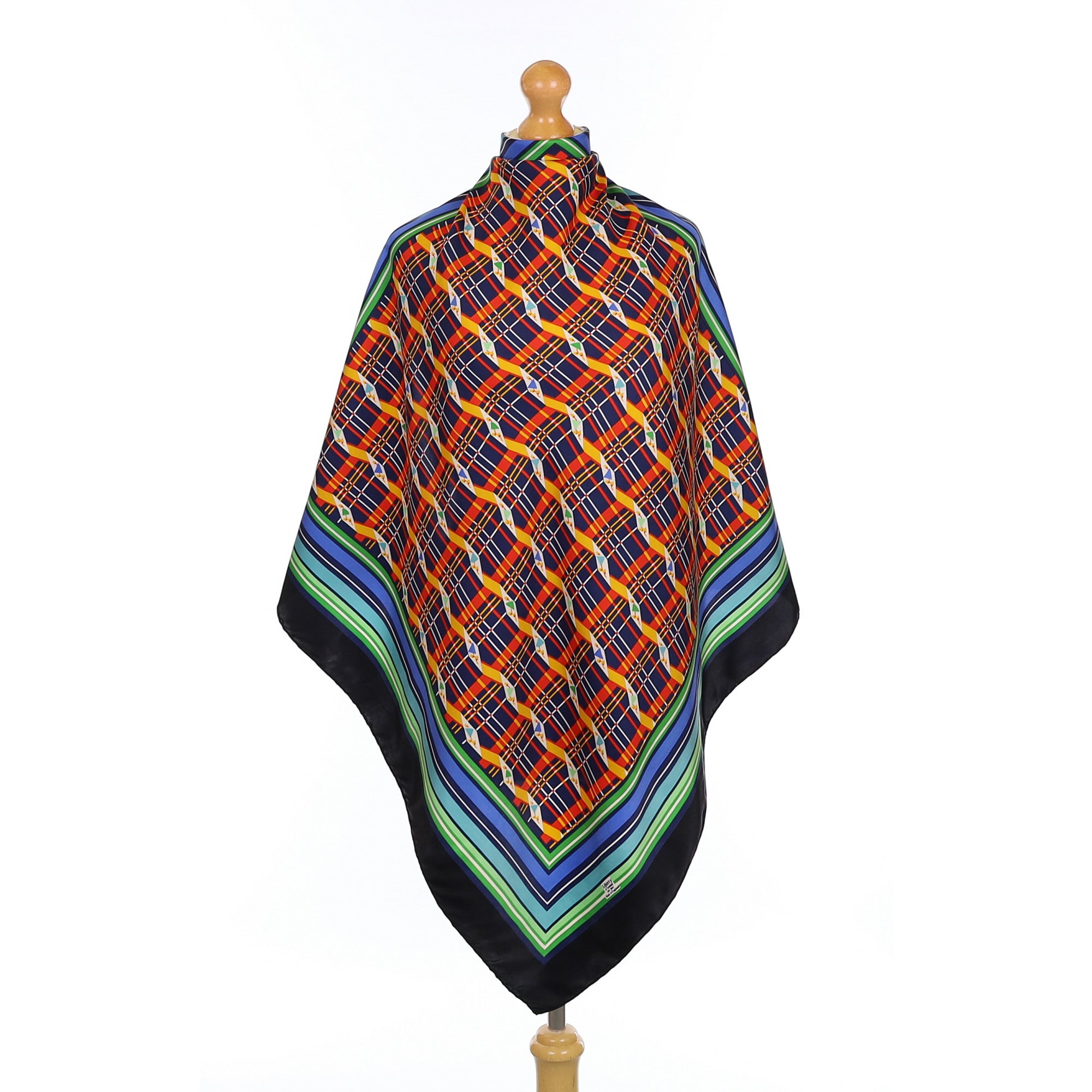 1980’s Liberty Checked Vintage Silk Scarf