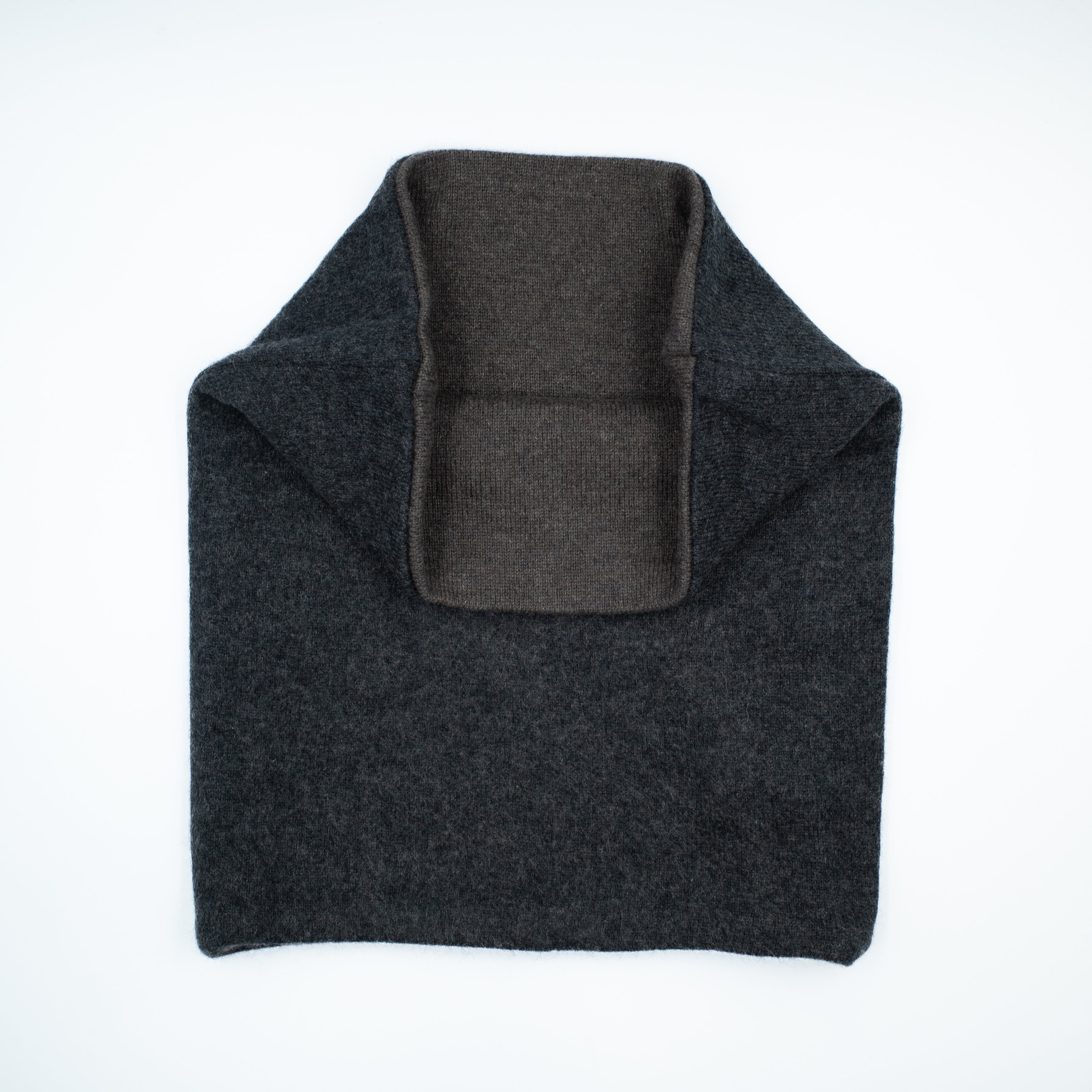 Men’s Slate Grey and Darkest Brown Double Layered Snood