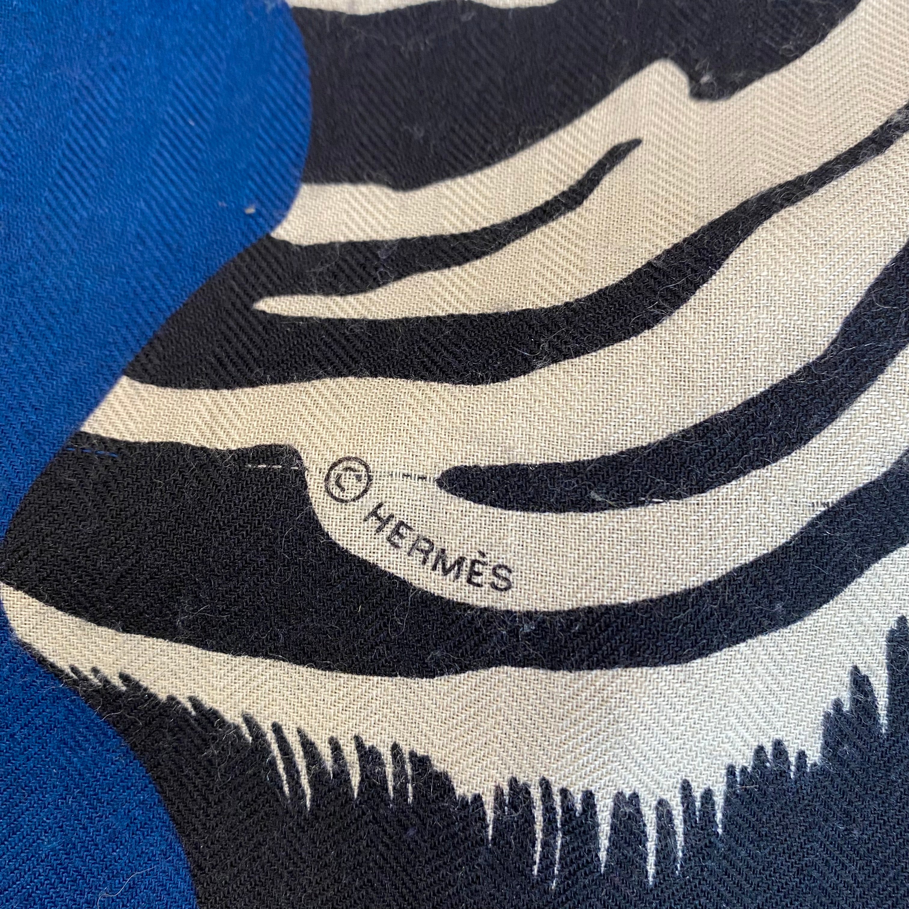 Hermès Zebra Pegasus Cashmere and Silk Stole