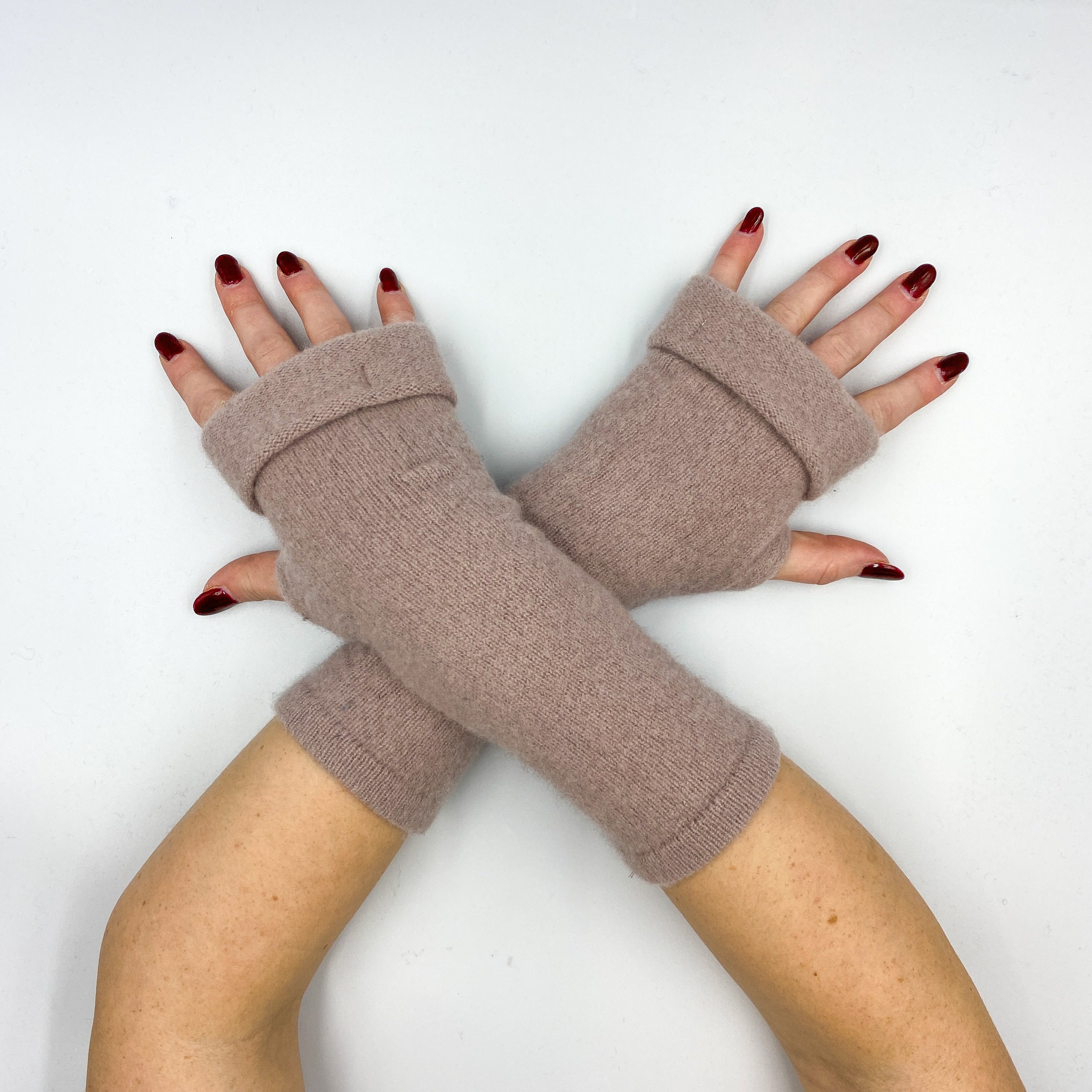 Oyster Pink Fingerless Gloves