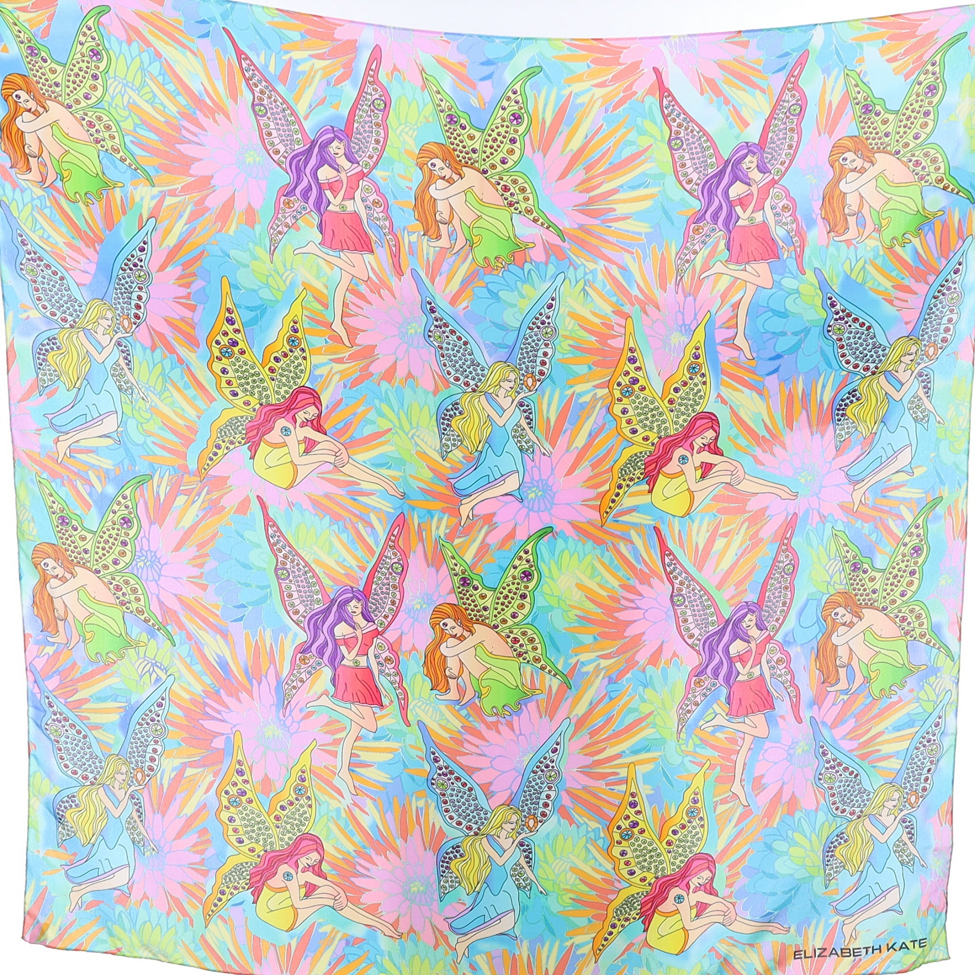Boxed Elizabeth Kate Multicoloured Fairy Silk Scarf