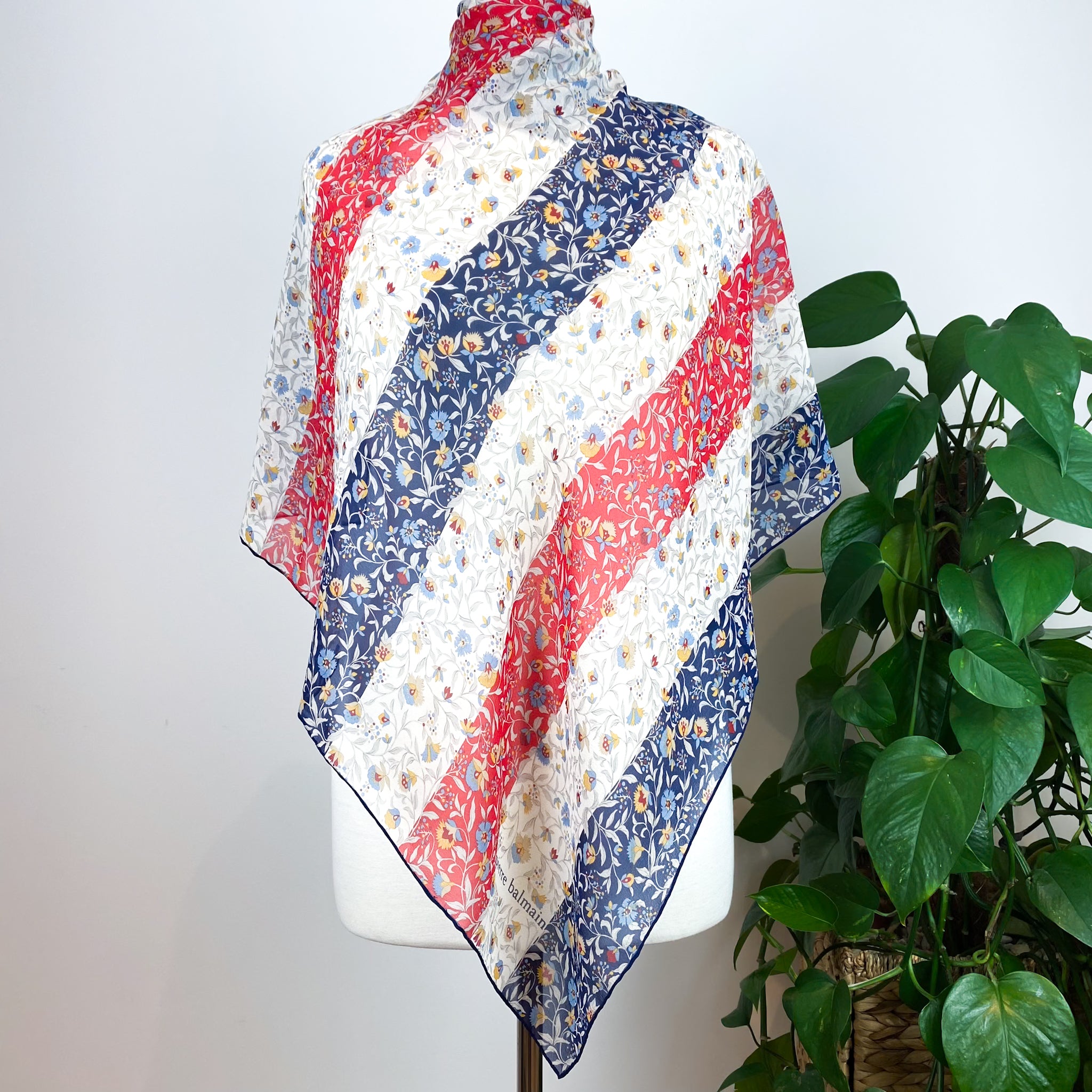 Pierre Balmain Floral Vintage Silk Scarf