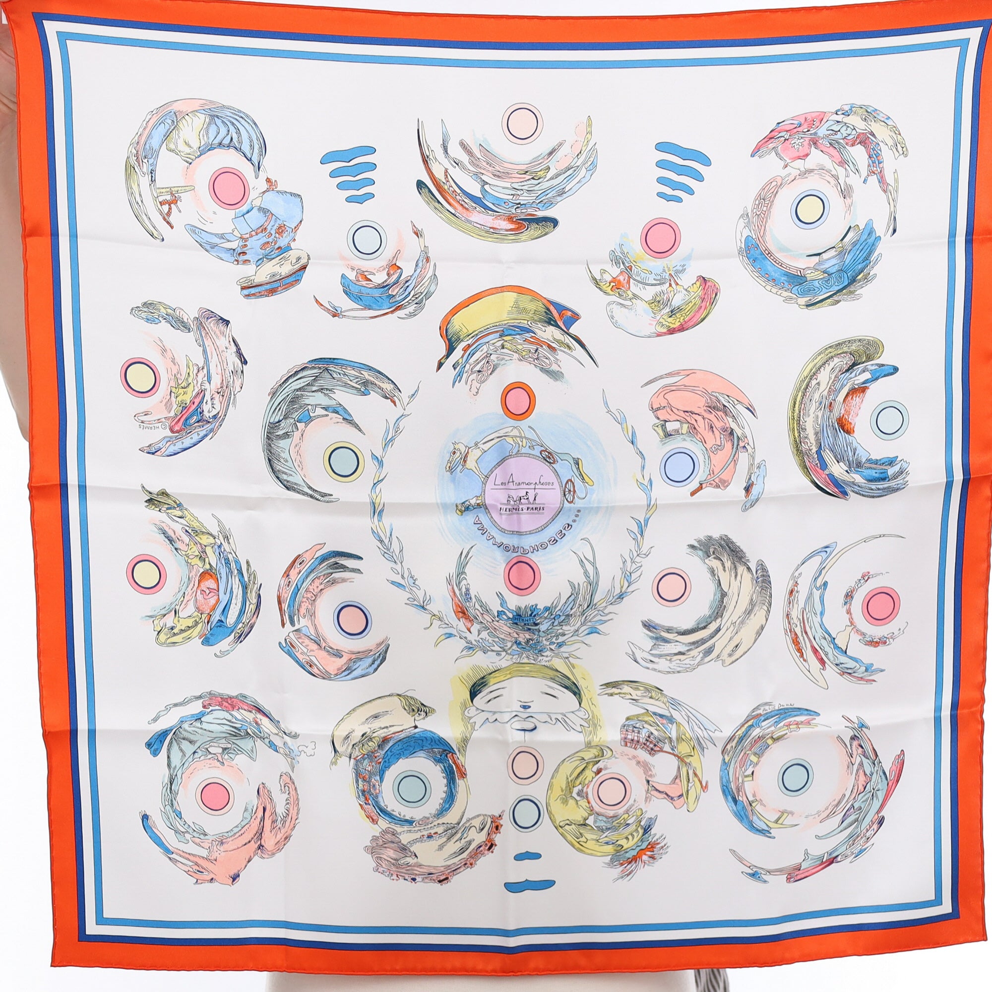 Brand New Boxed Hermès 70 Les Anamorphoses Silk Scarf
