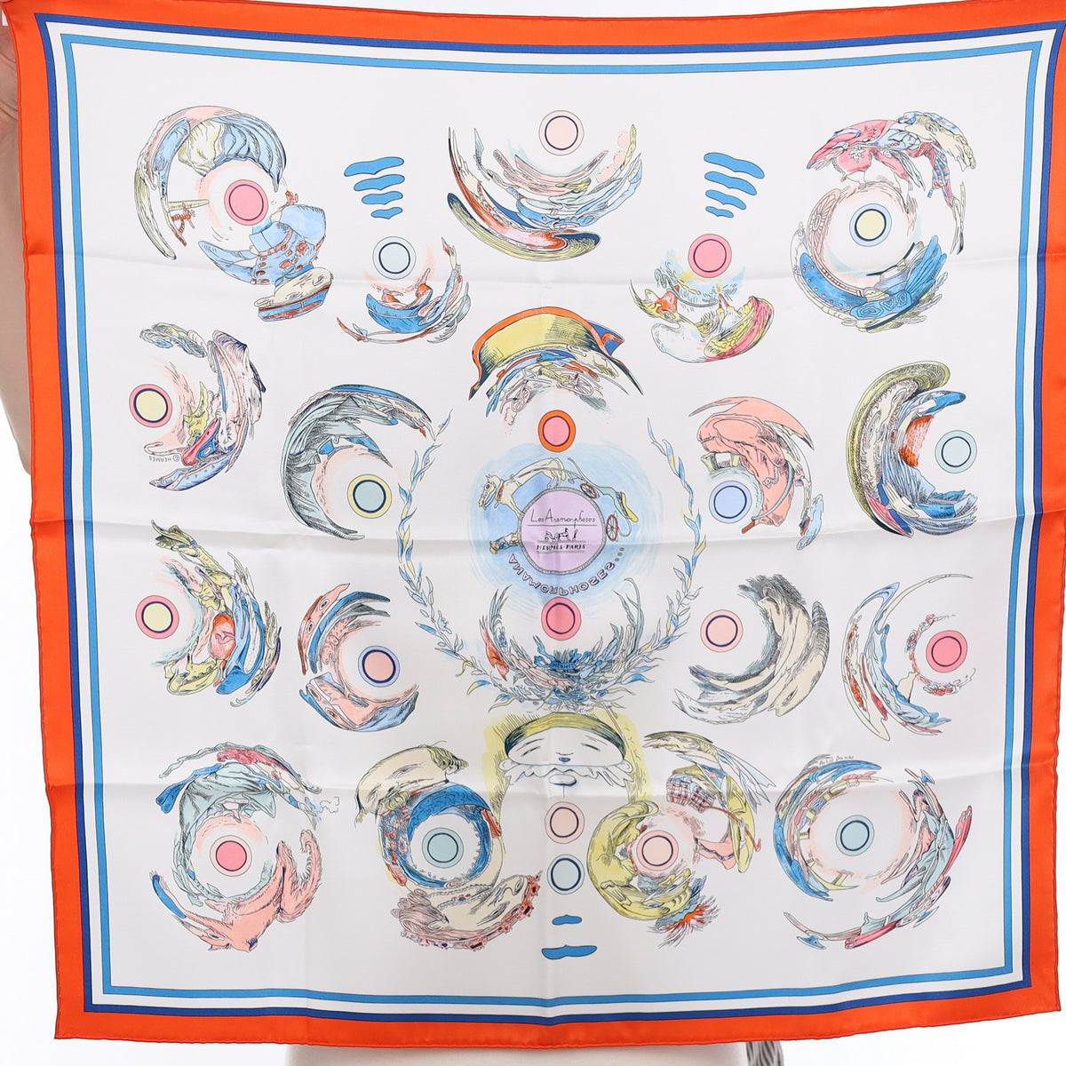 Brand New Boxed Hermès 70 Les Anamorphoses Silk Scarf