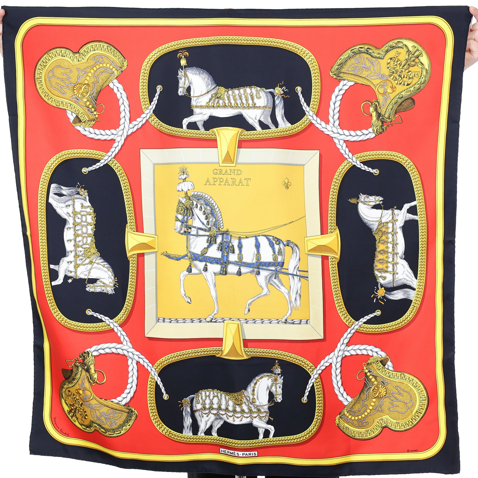 Pristine Hermès Grand Apparat Silk Scarf