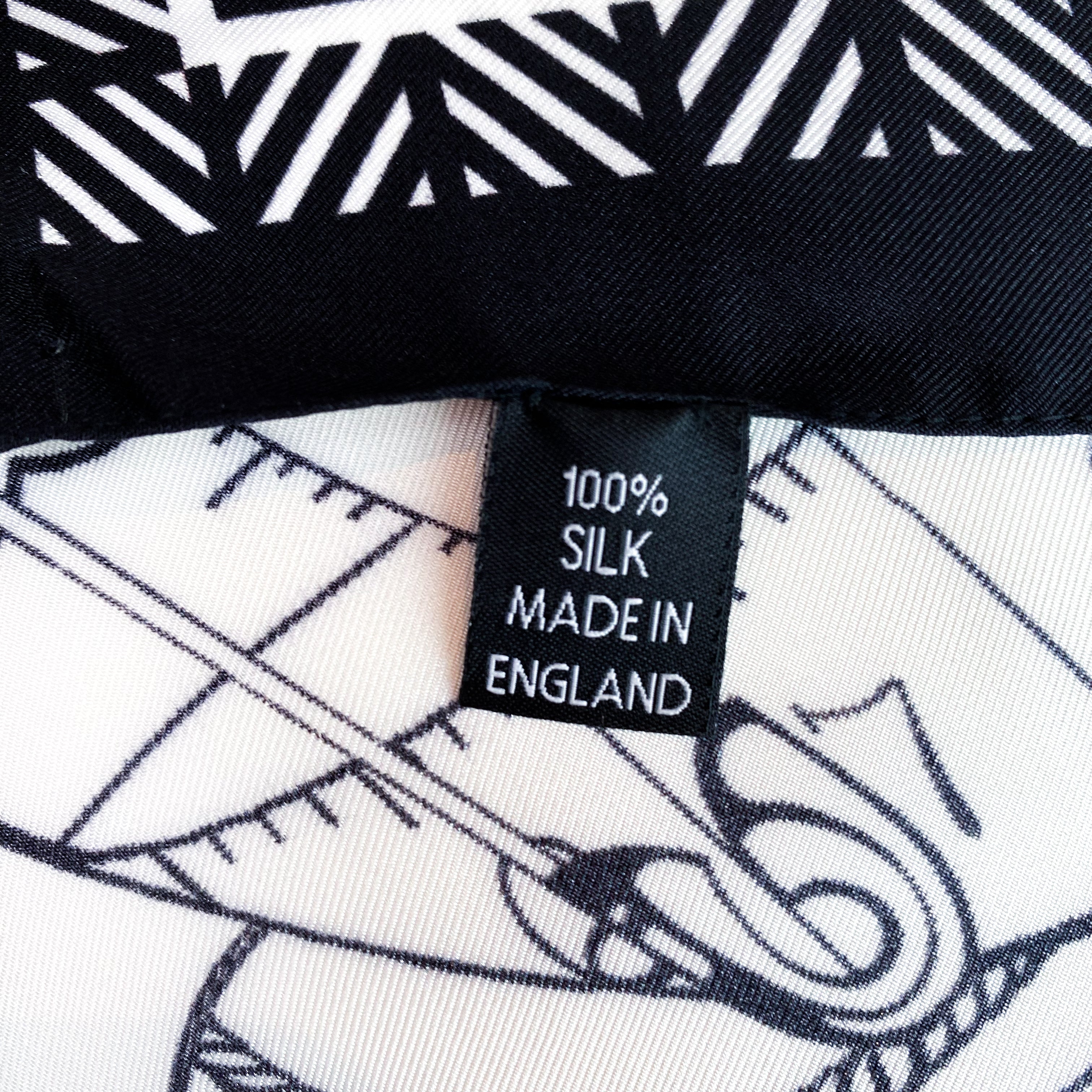 Harrods Monochrome Silk Scarf