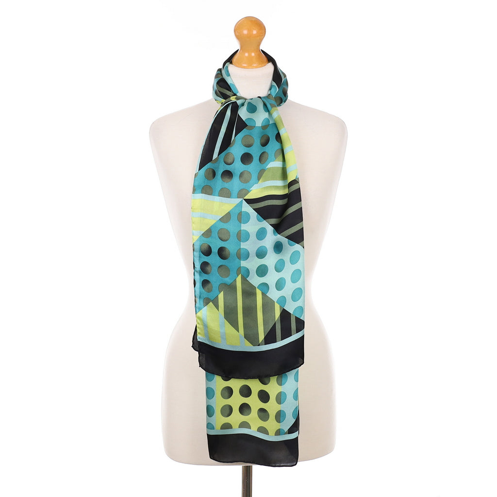 Brand New Jammers & Leufgen Blue Spotted Silk Scarf
