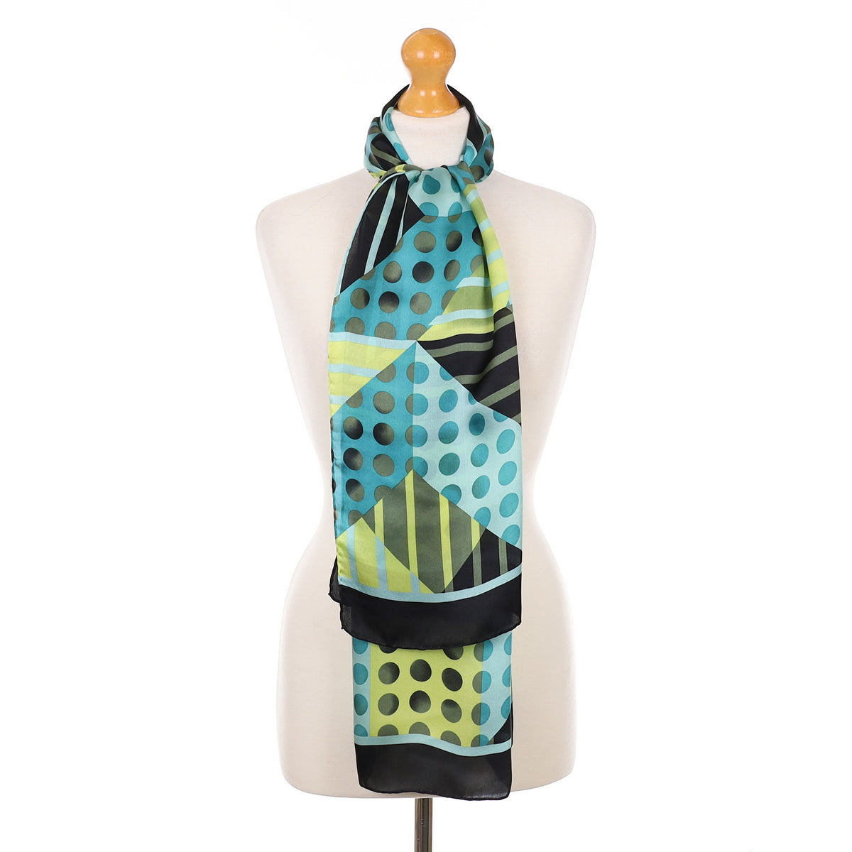 Brand New Jammers & Leufgen Blue Spotted Silk Scarf