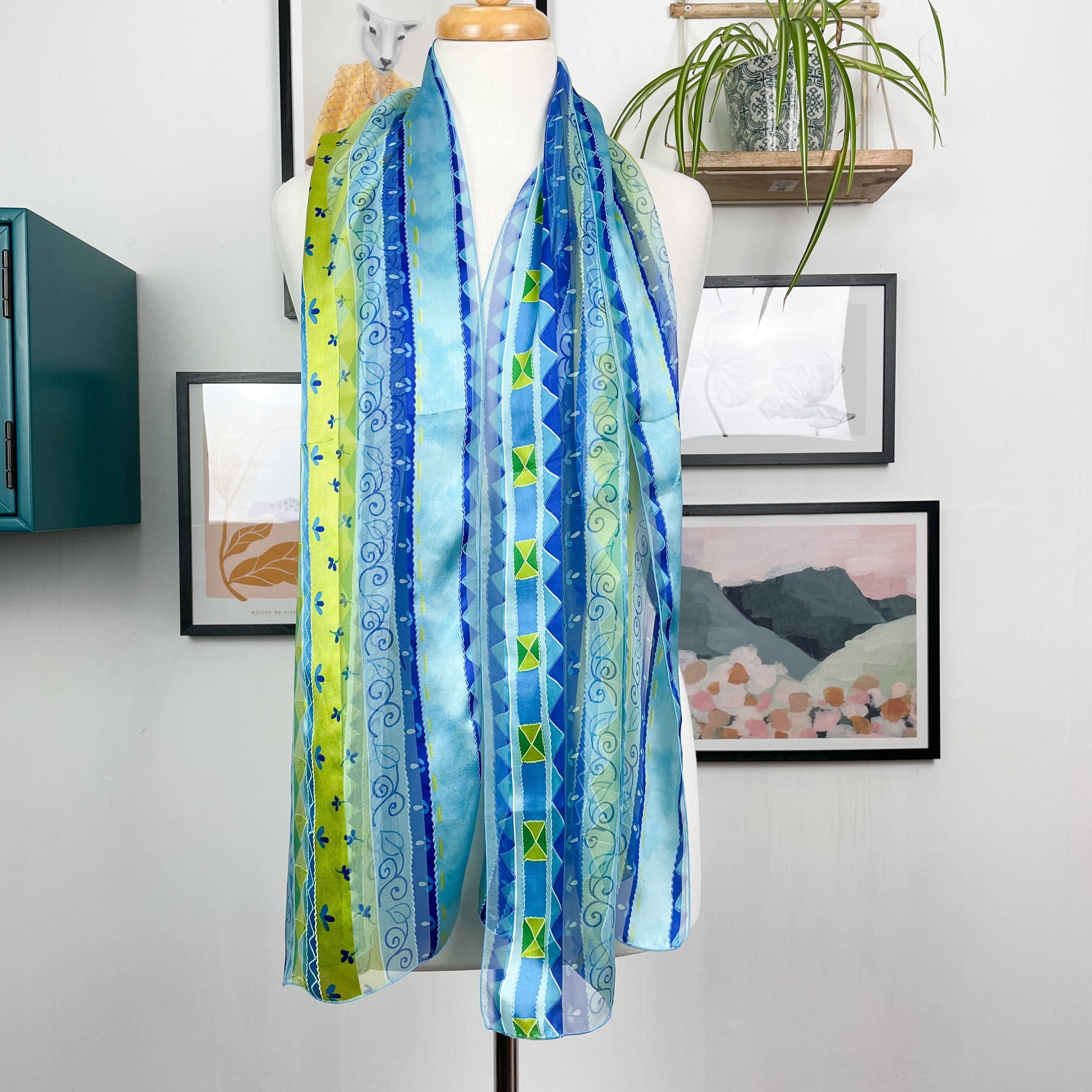 Liberty Chiffon Long Vintage Silk Scarf