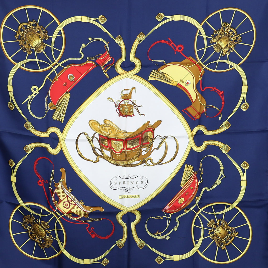 Brand New Boxed Hermès Springs Silk Scarf