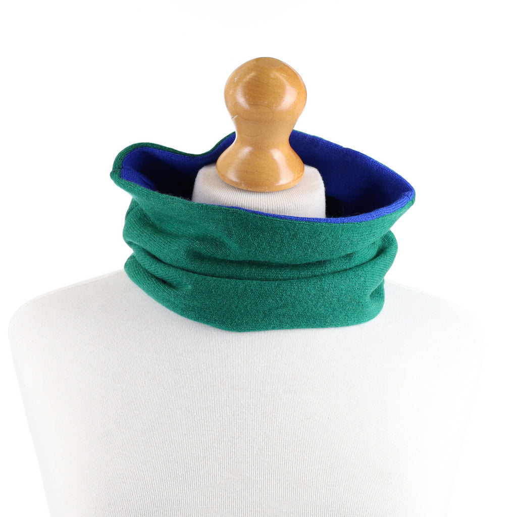 Pea Green and Blue Neck Warmer