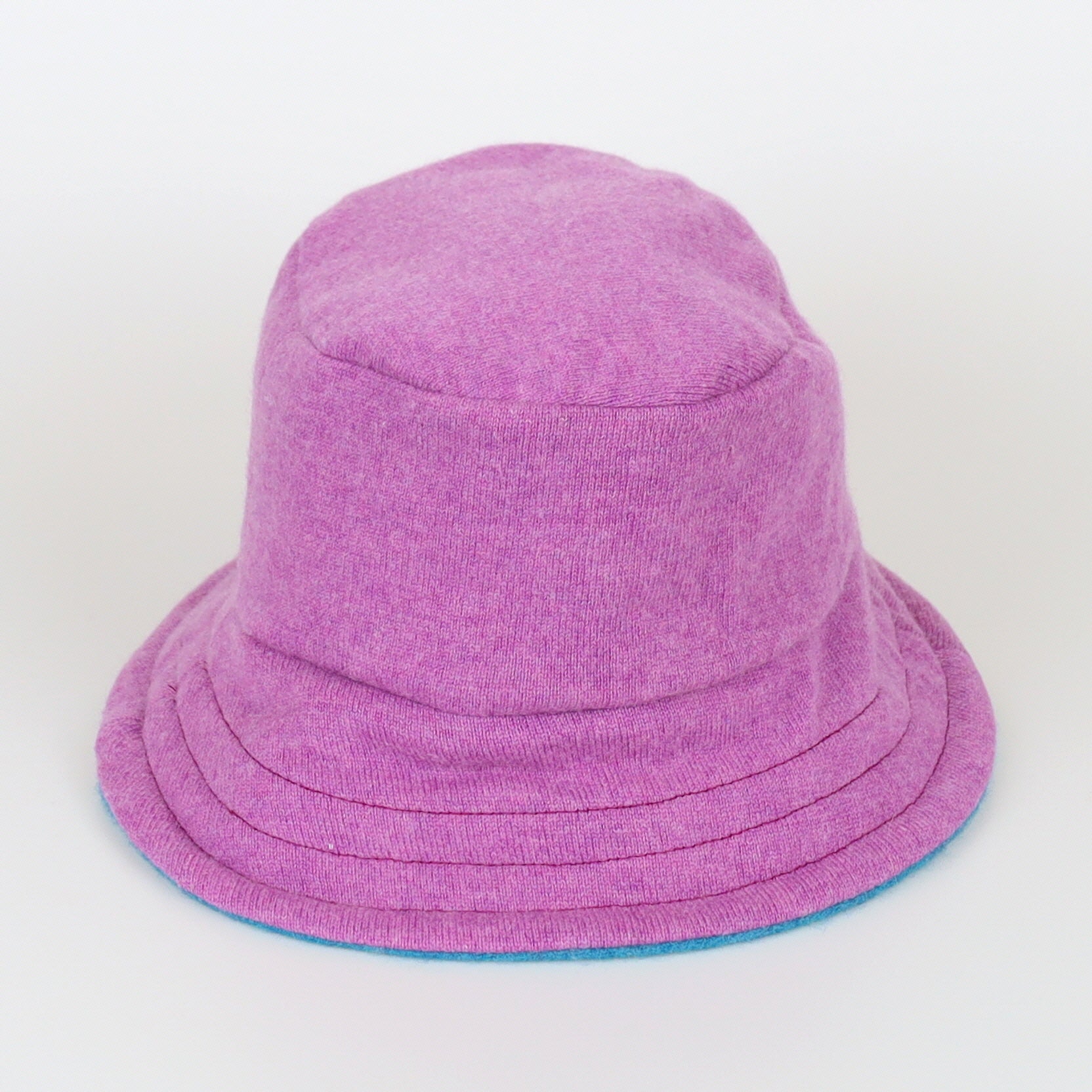 Loganberry Purple Reversible Cashmere Bucket Hat Large