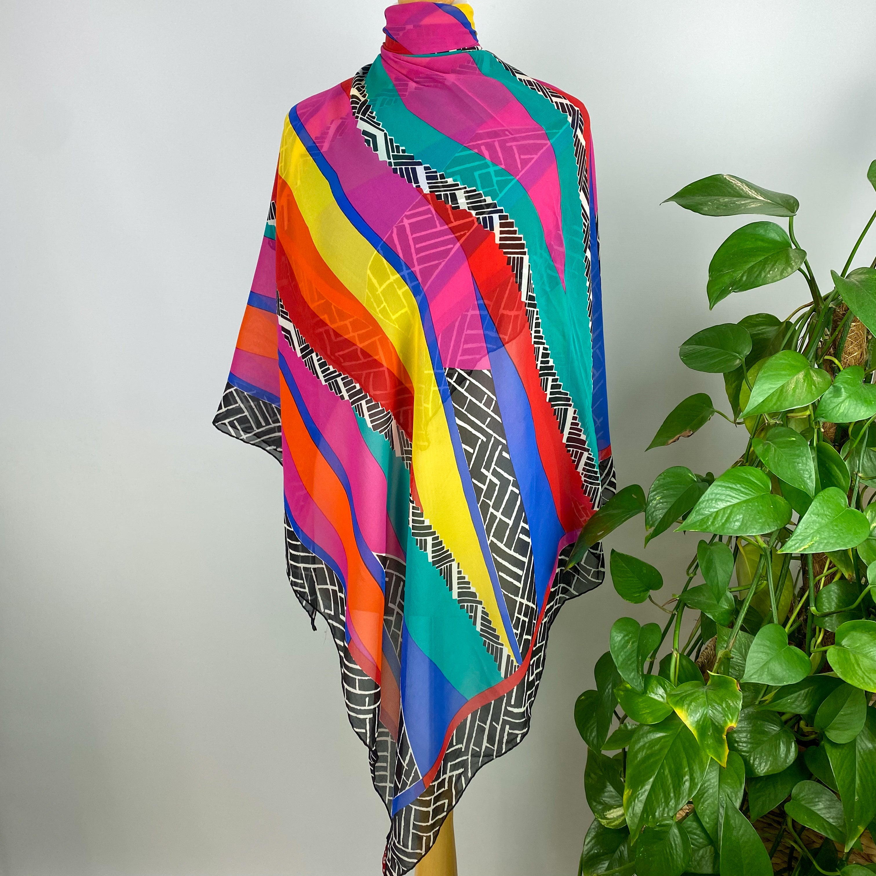 N. Peal Multicoloured Designer Silk Scarf
