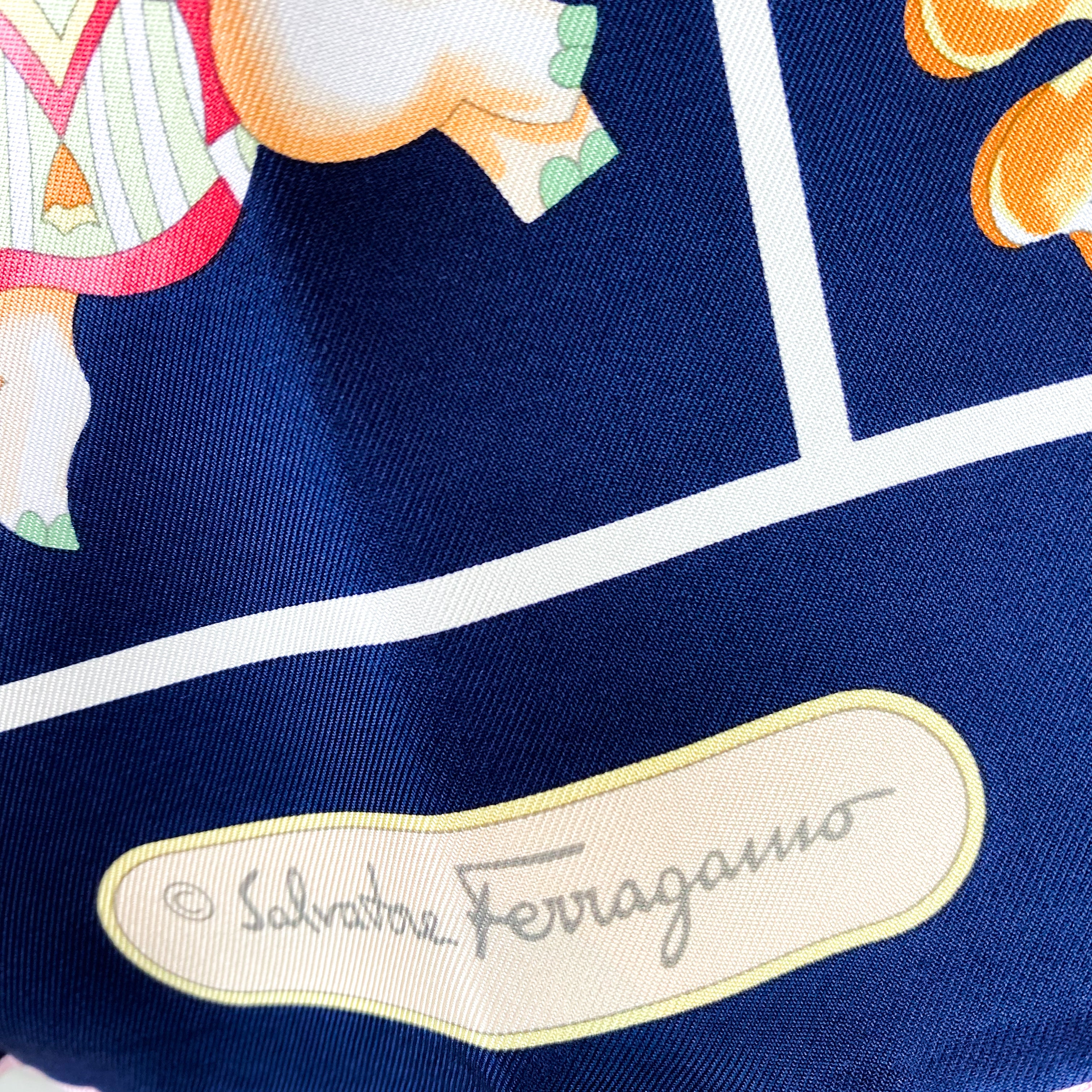 Immaculate Salvatore Ferragamo Designer Silk Scarf
