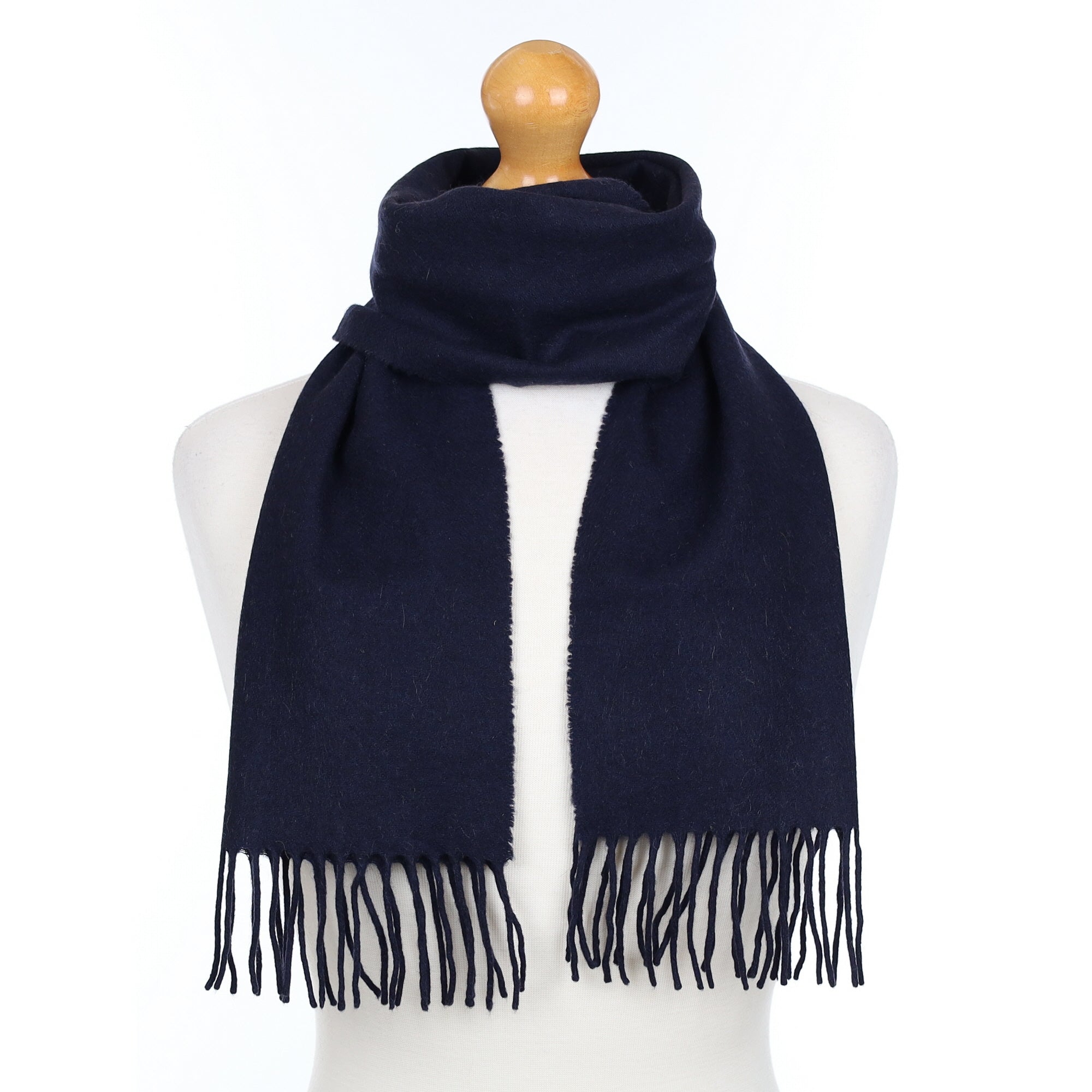 Navy Blue Cashmere Woven Scarf