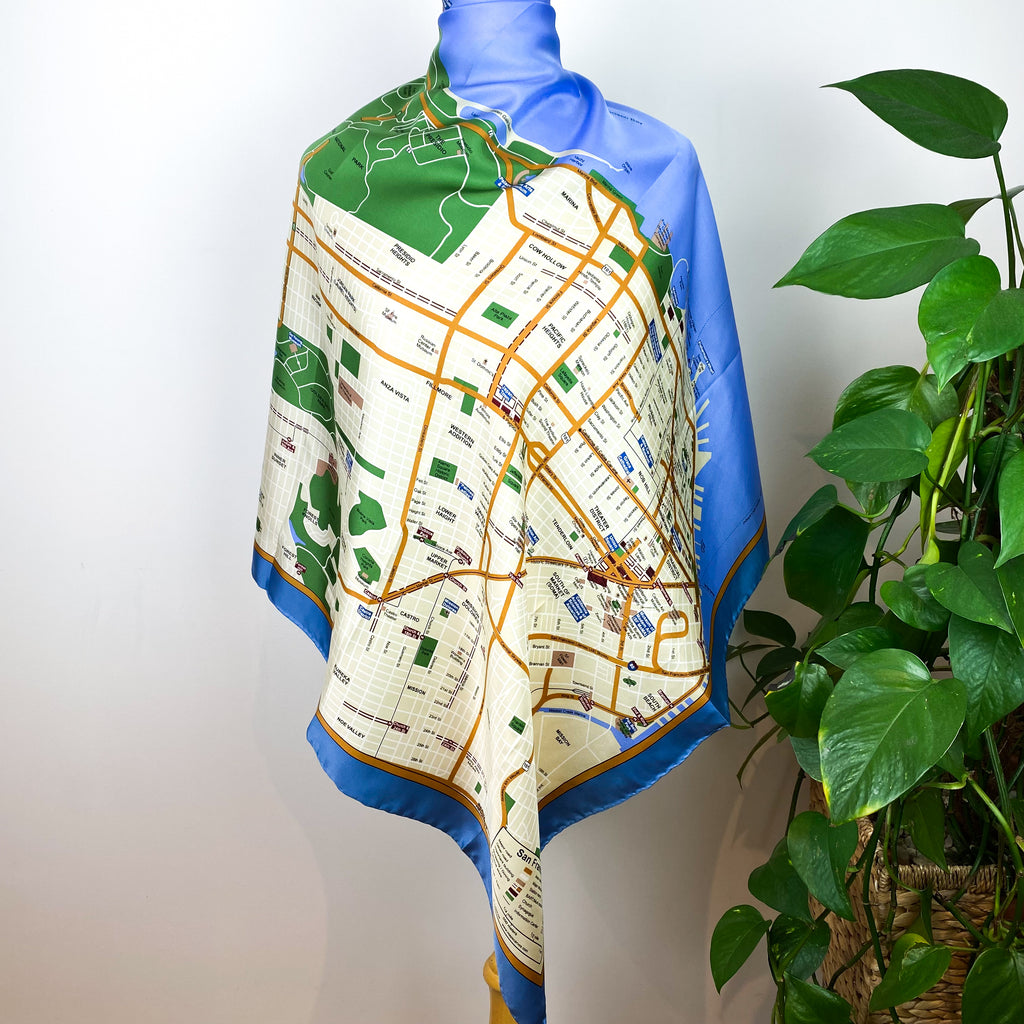 Brand New Map of San Francisco Silk Scarf