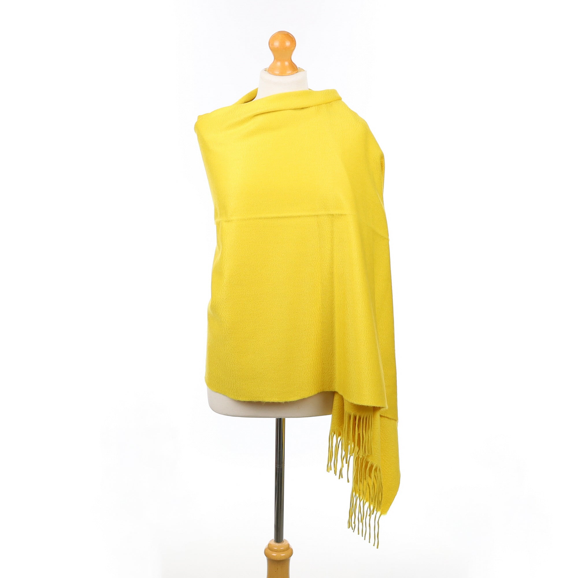 Scottish Begg & Co Canary Yellow Luxury Woven Cashmere Wrap