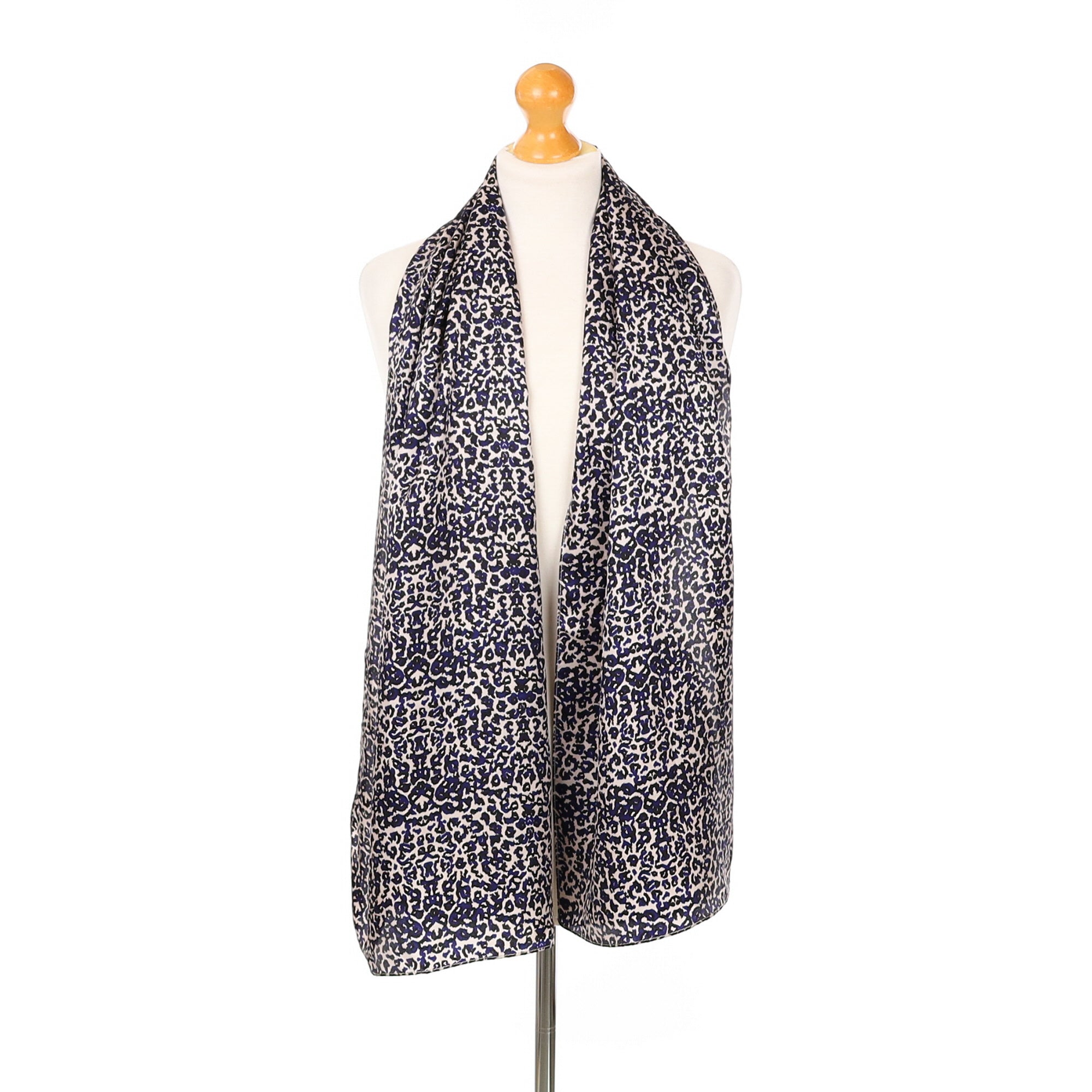 Viyella Blue and Black Patterned Silk Scarf