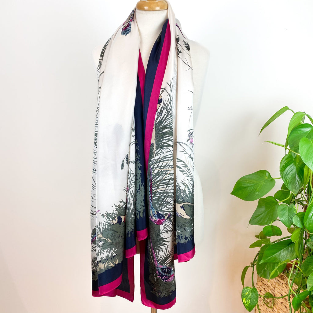 Large Joules Wrap Style Silk Scarf