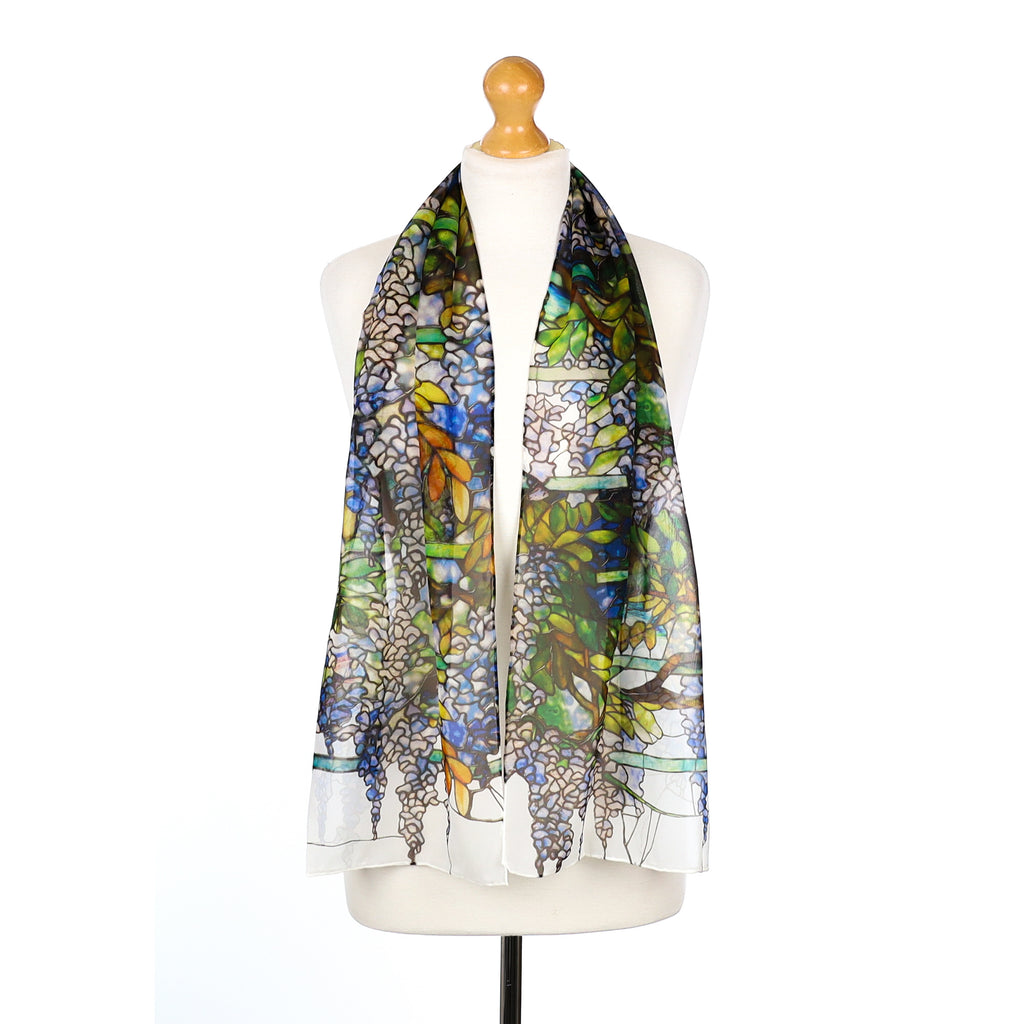 Brand New Fox & Chave Blue & Green Patterned Silk Scarf