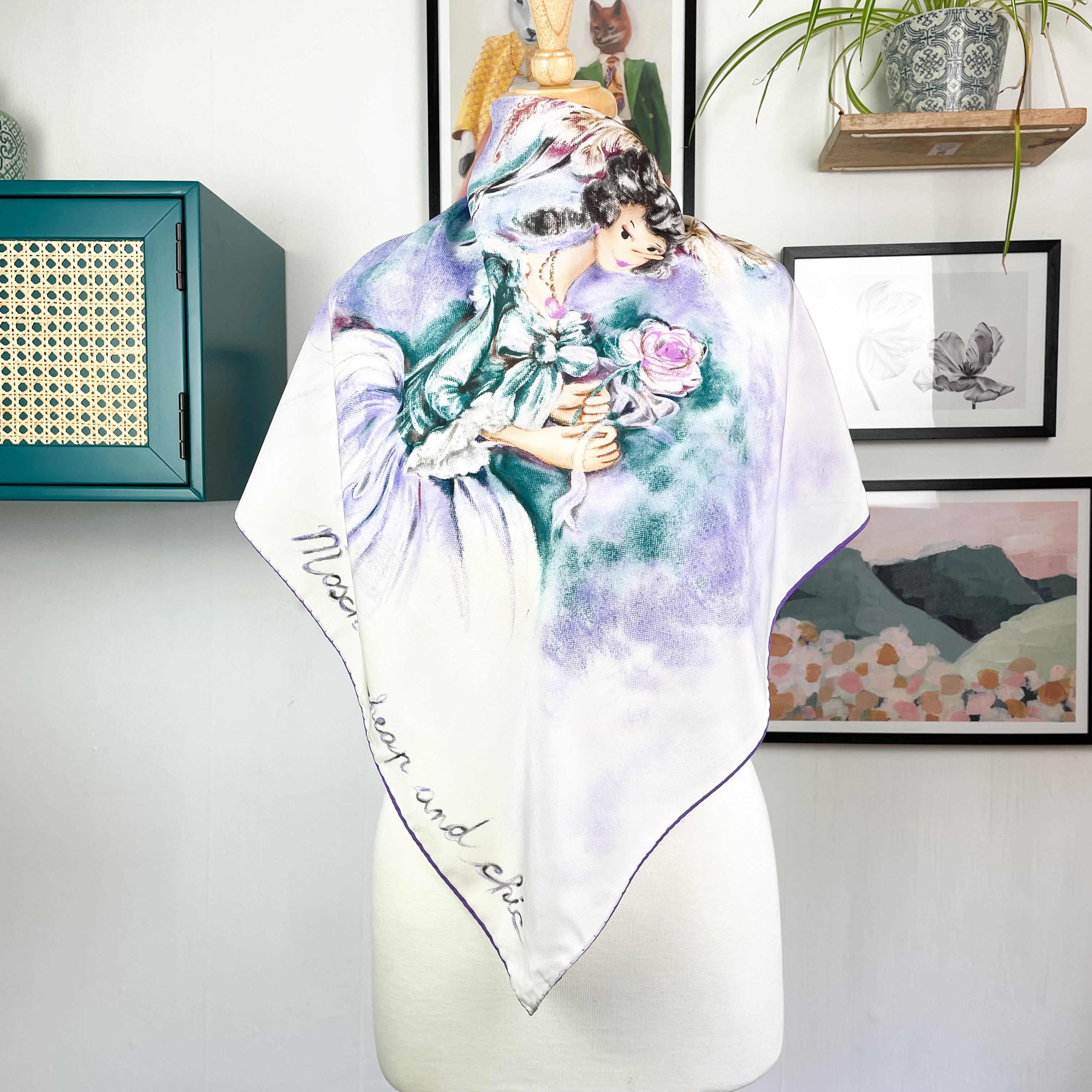 Boxed Moschino Olive Oyle Ballerina Silk Scarf