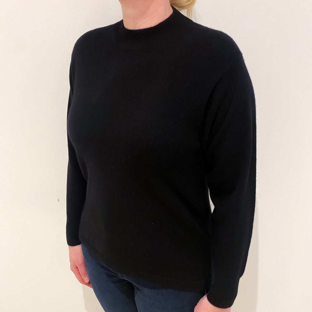 Black Cashmere Turtle Neck Jumper Large