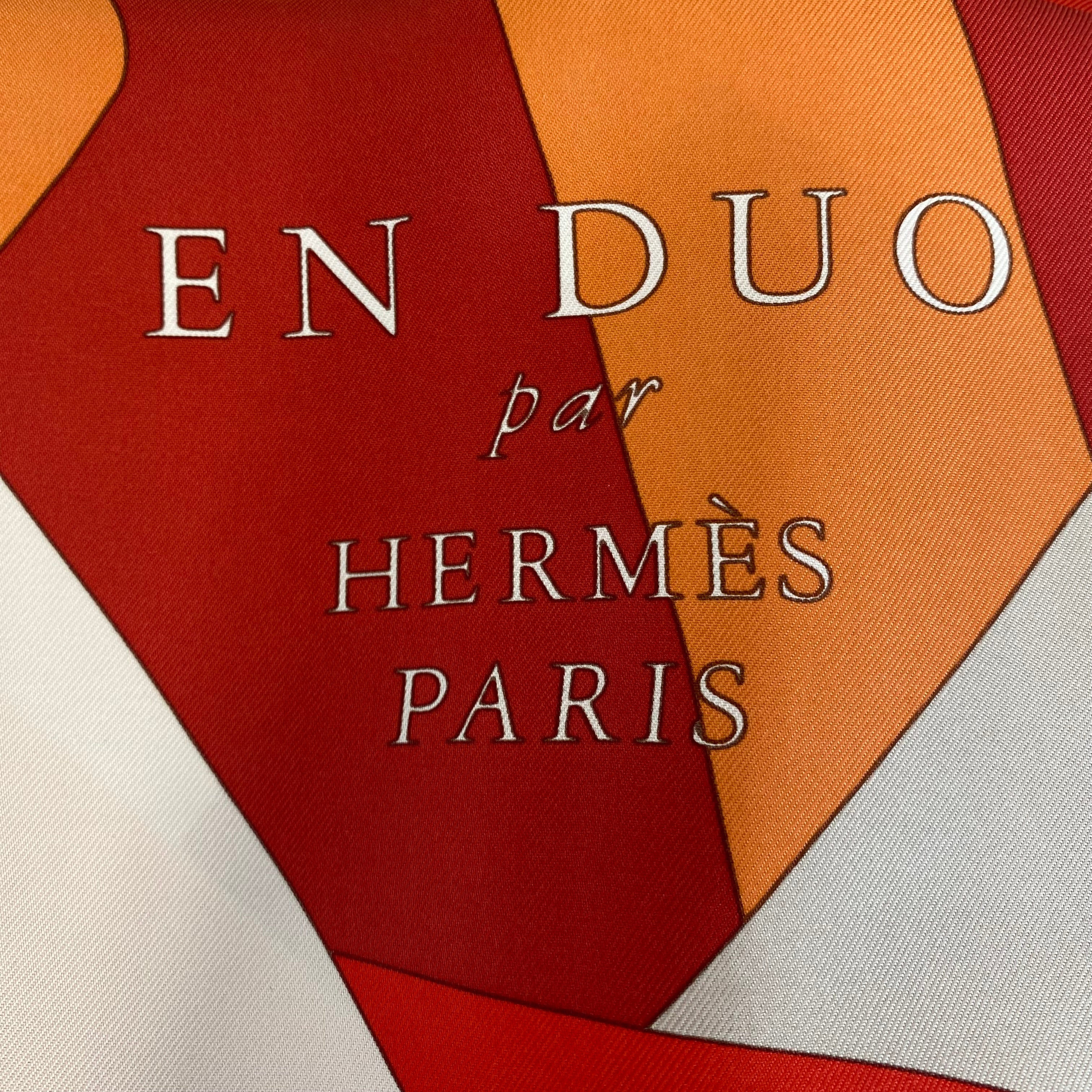 Pristine Hermès En Duo Silk Scarf Quite Rare