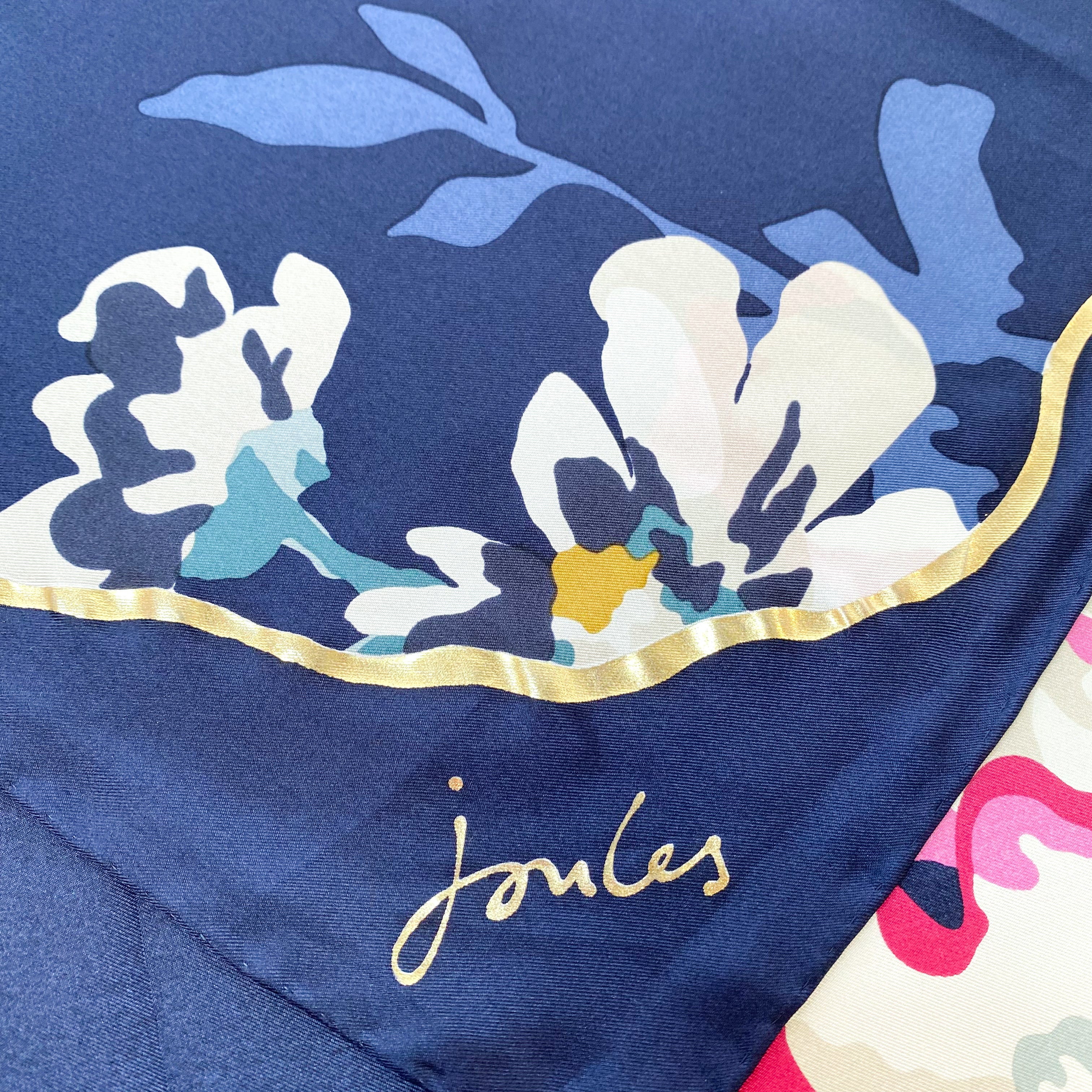 Joules Floral Silk Scarf