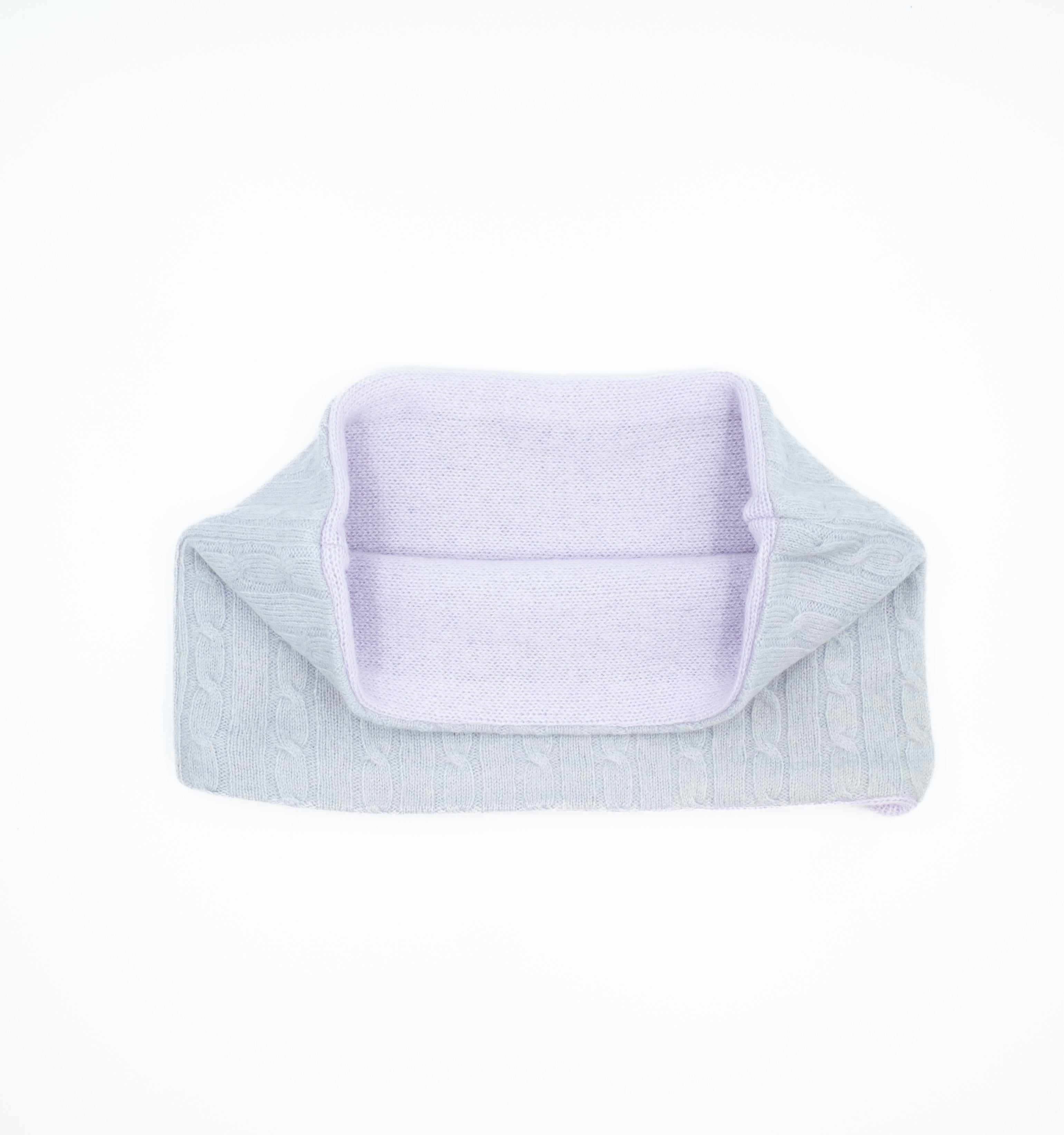 Dusty Baby Blue Cable and Lavender Pink Neck Warmer