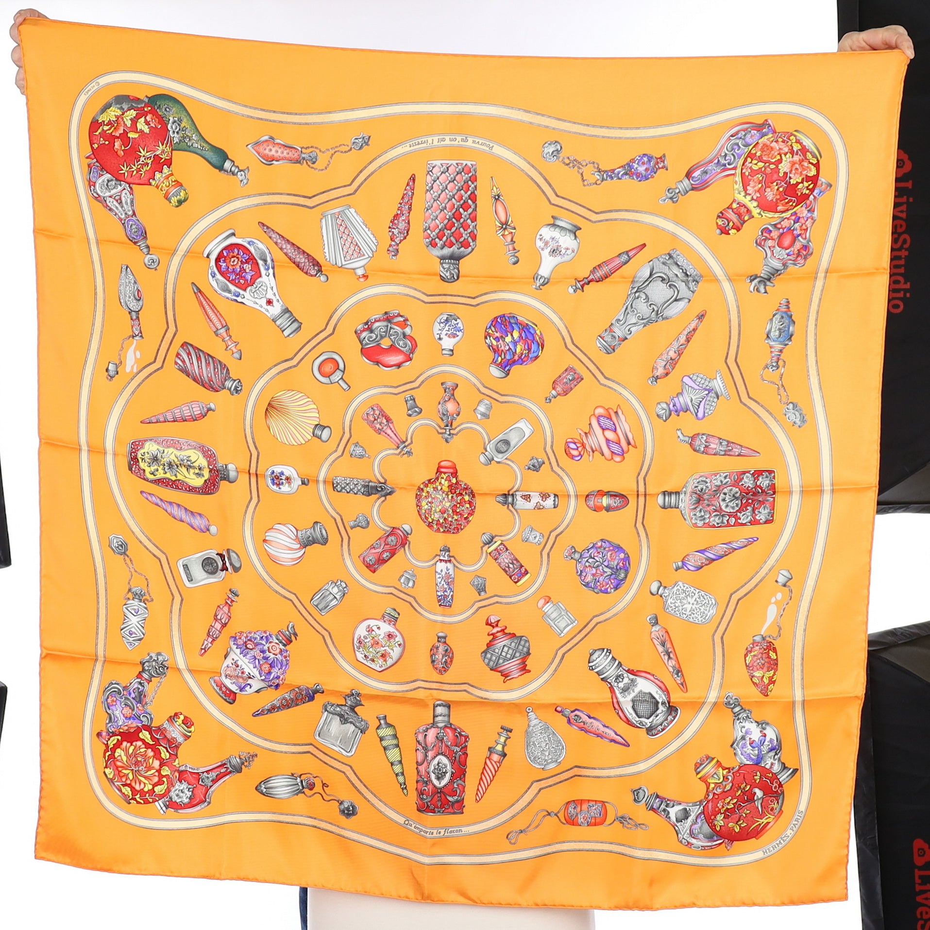 Brand New Boxed Hermès  Qu Importe le Flacon Silk Scarf