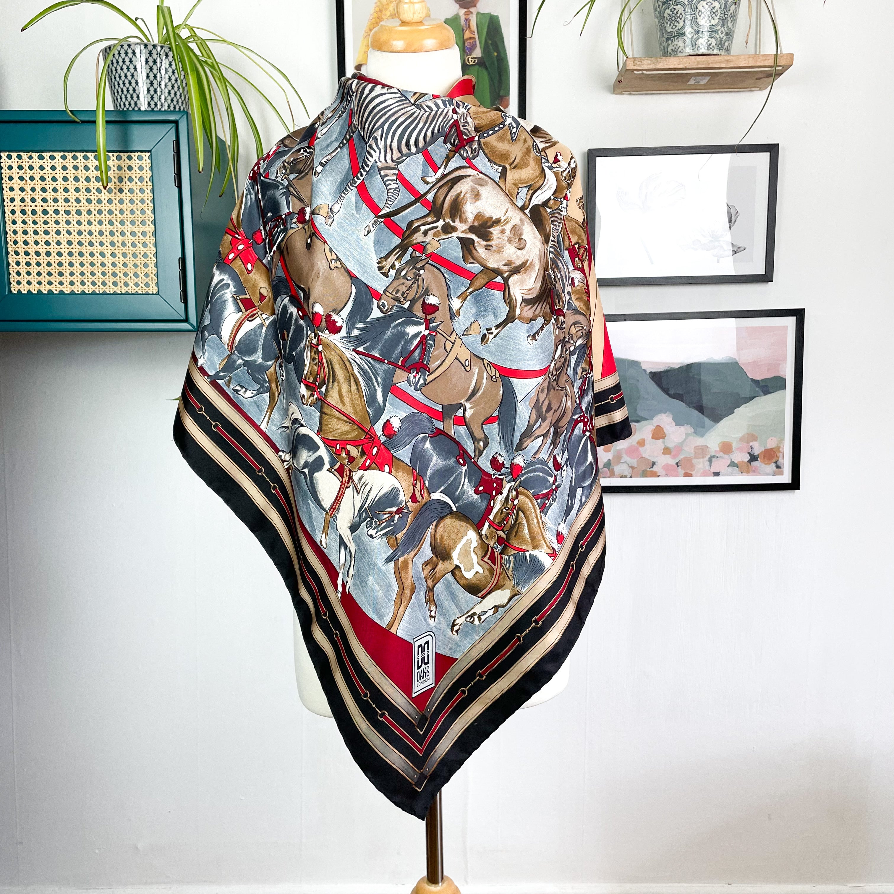 Daks Circus Design Vintage Silk Scarf