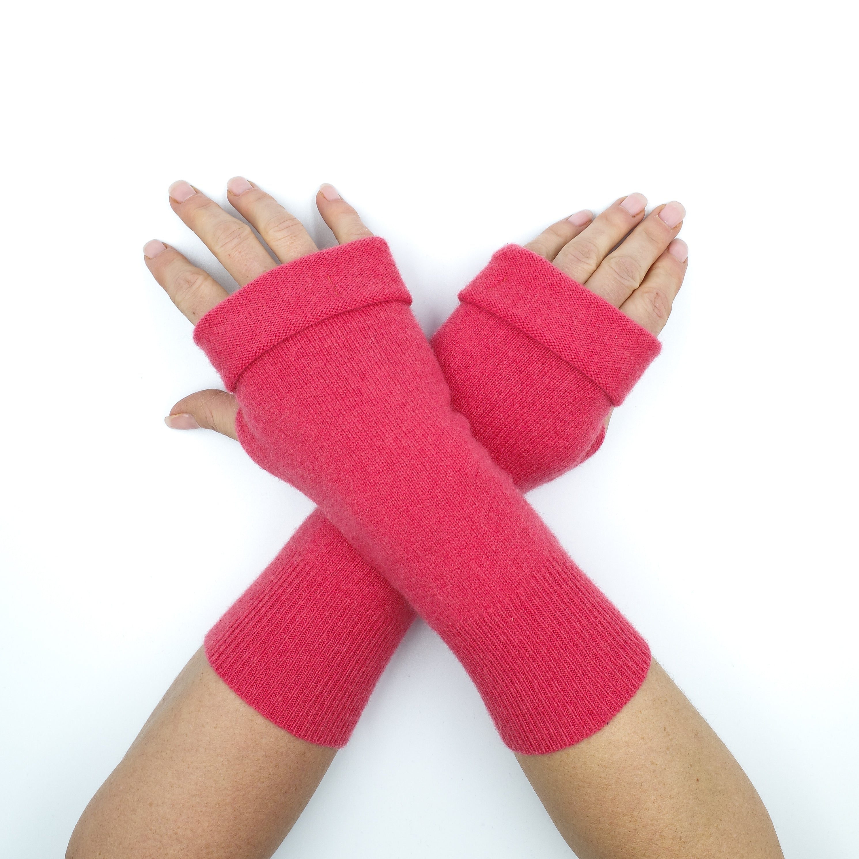 Raspberry Pink Fingerless Gloves