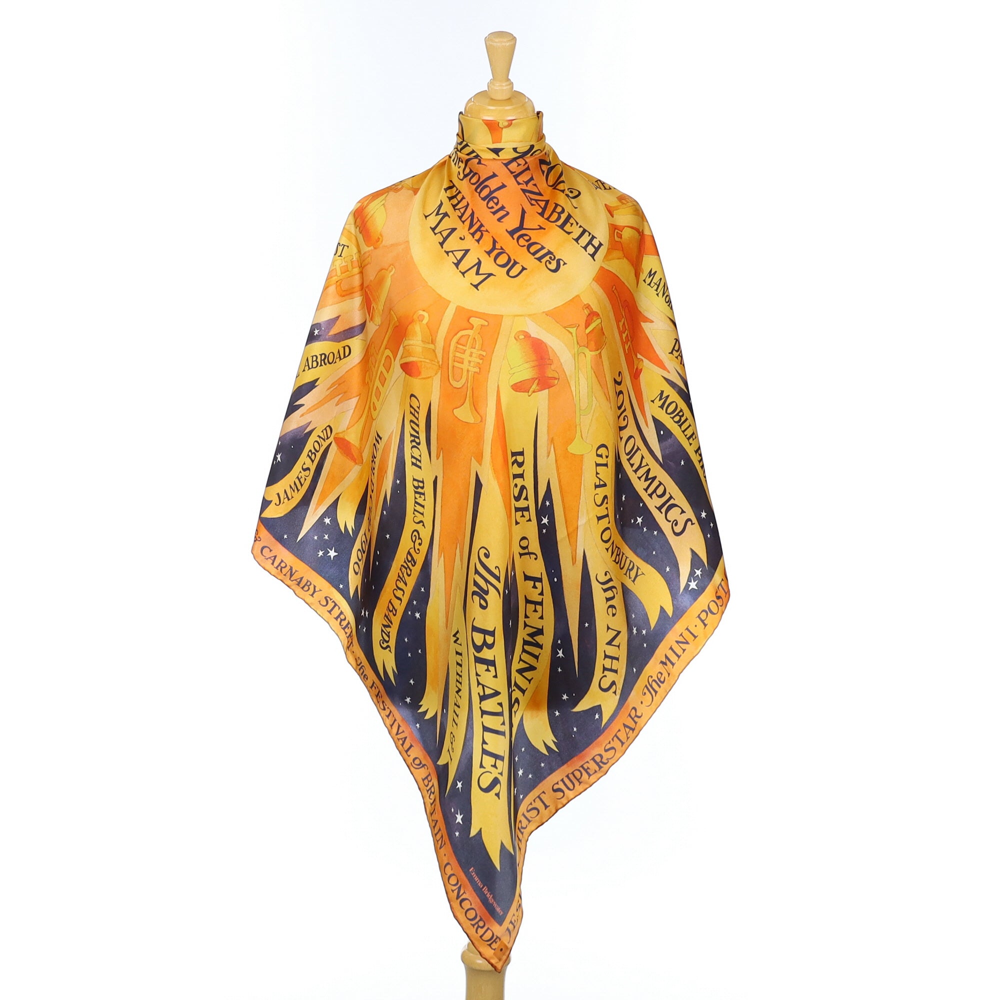 Emma Bridgwater Queen Elizabeth Celebratory Silk Scarf