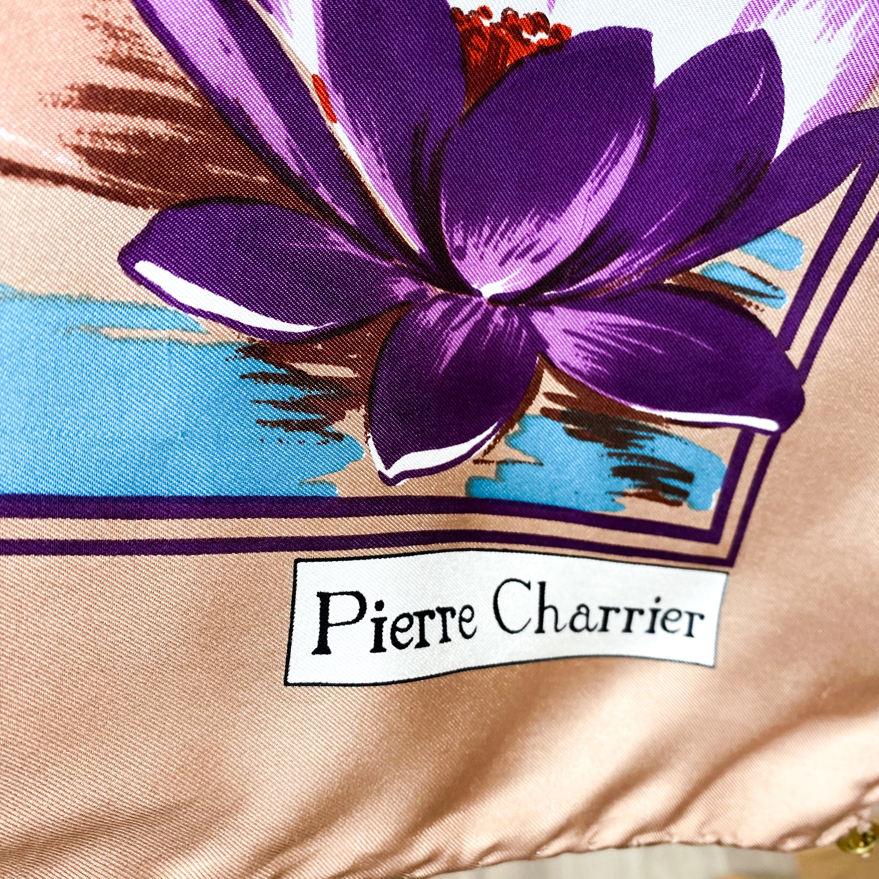 Pierre Charrier Floral Vintage Silk Scarf