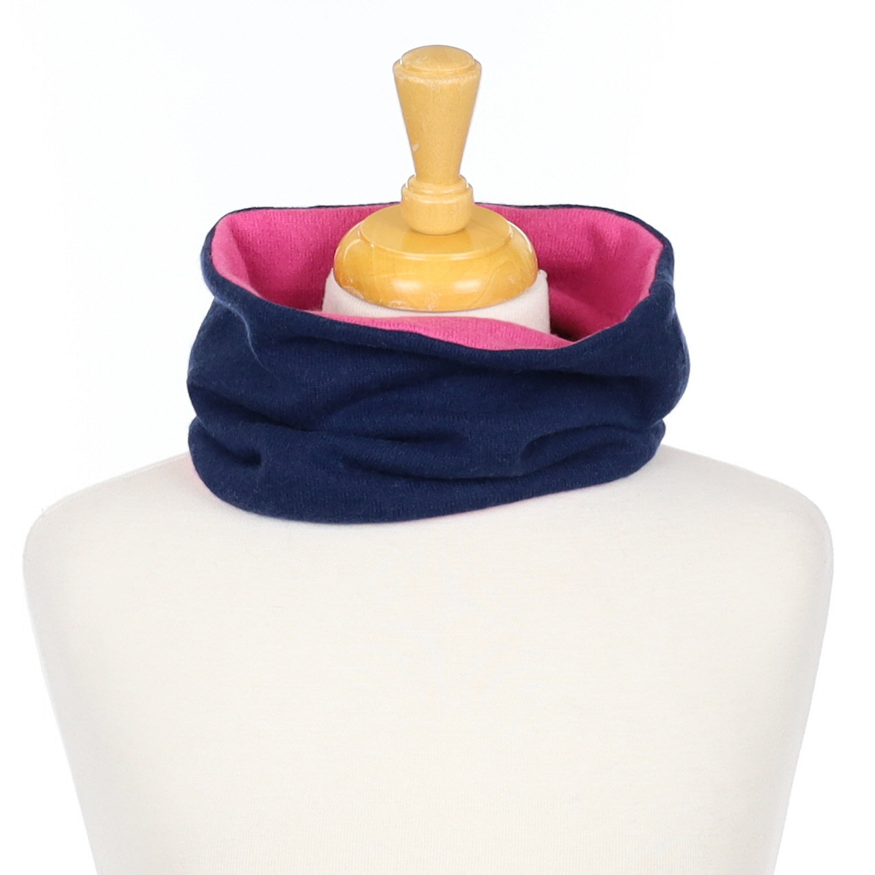 Midnight Blue and Sweet Pea Pink Neck Warmer