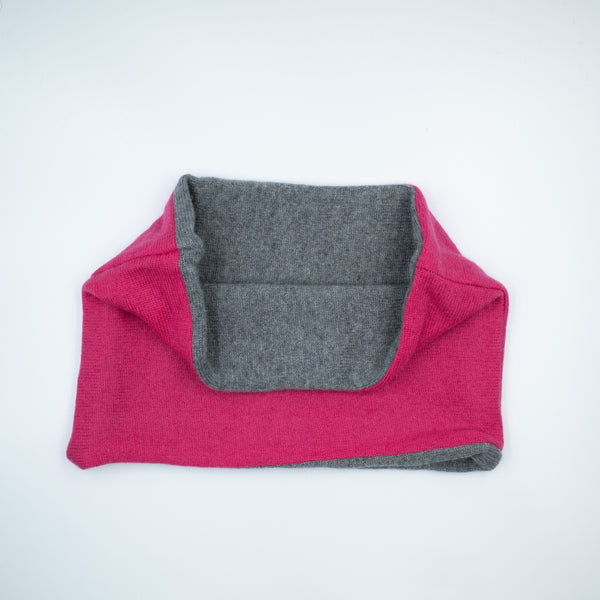 Mid Grey and Hot Pink Neck Warmer
