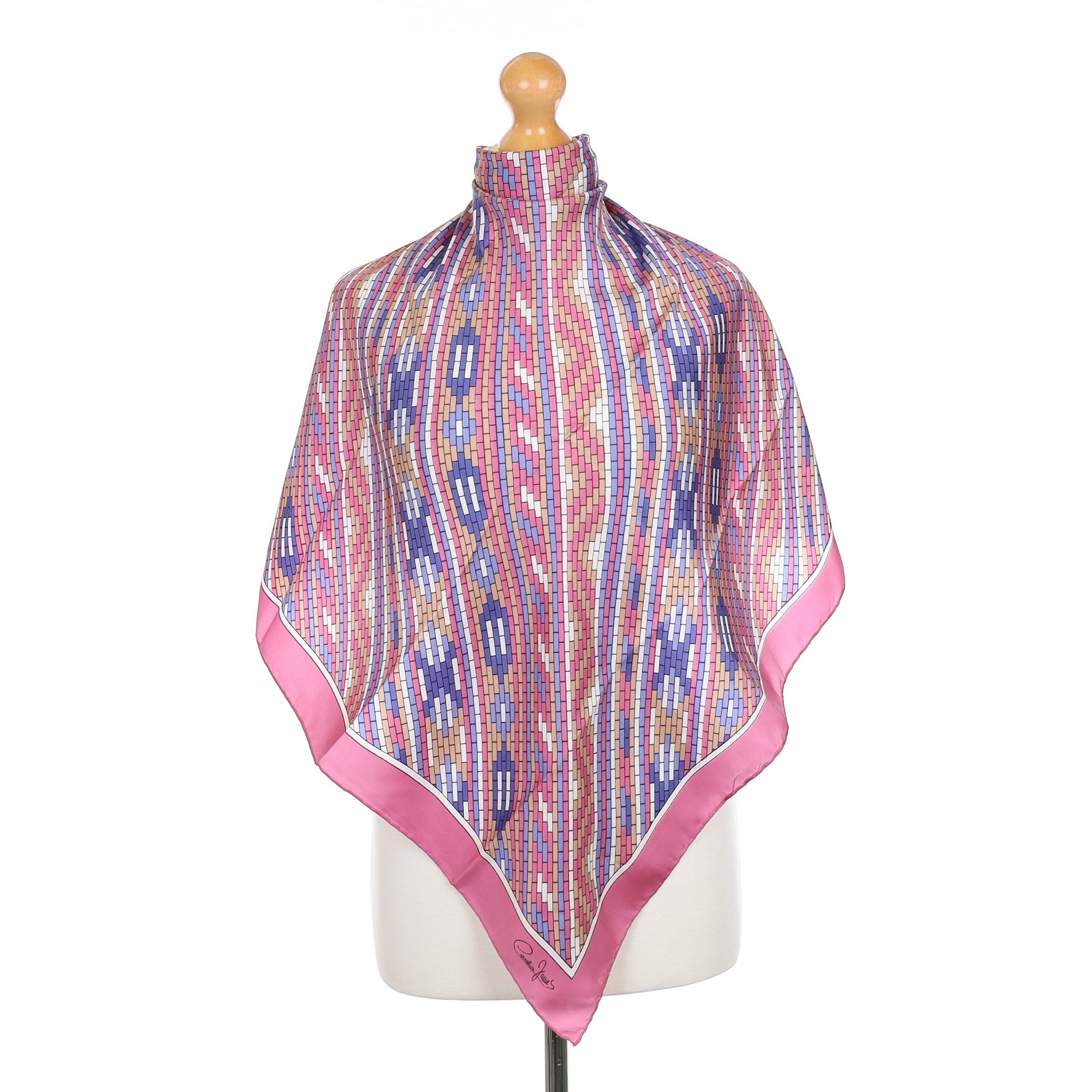 Cornelia James Mauve Patterned Silk Scarf