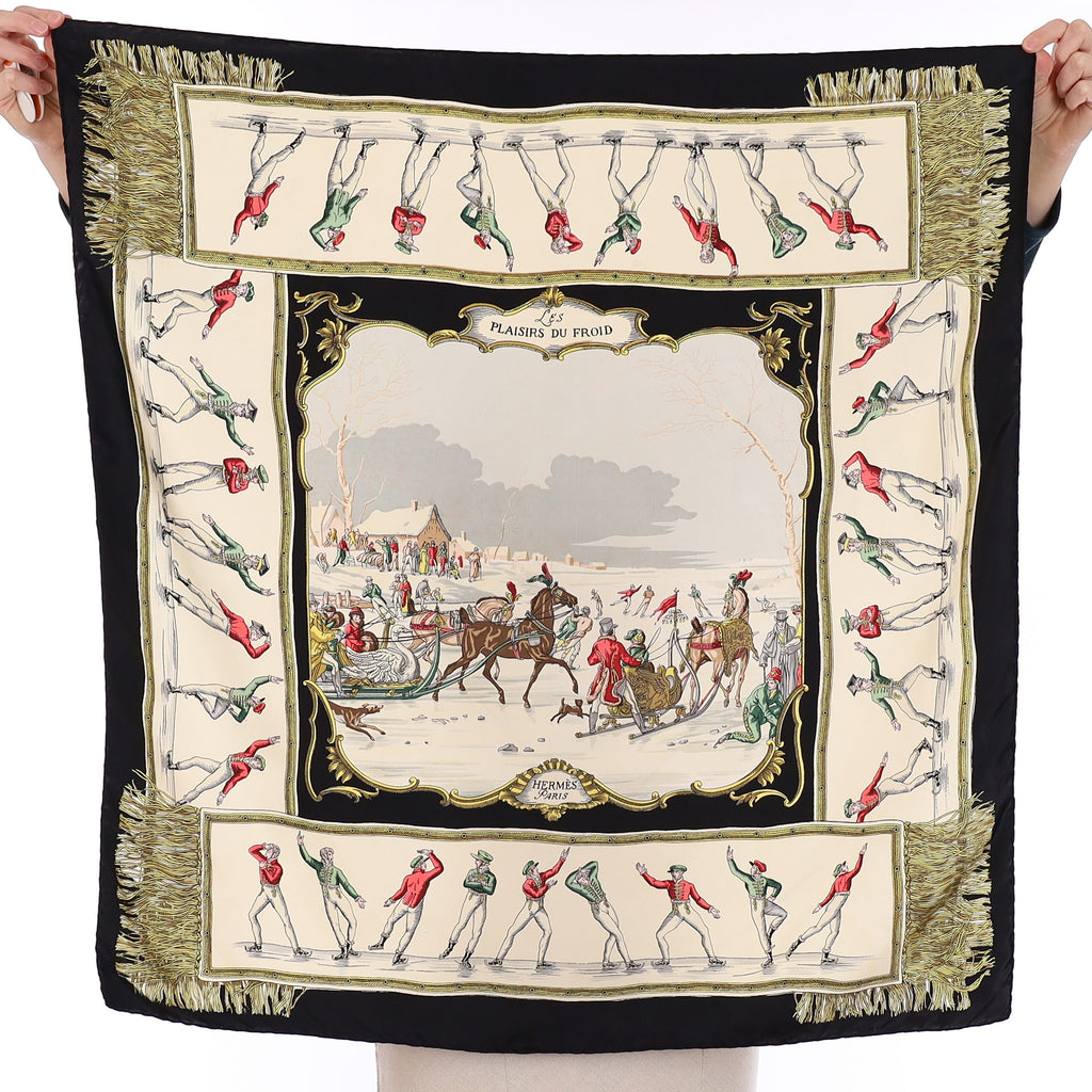 Hermès Les Plaisirs Du Froid Silk Scarf