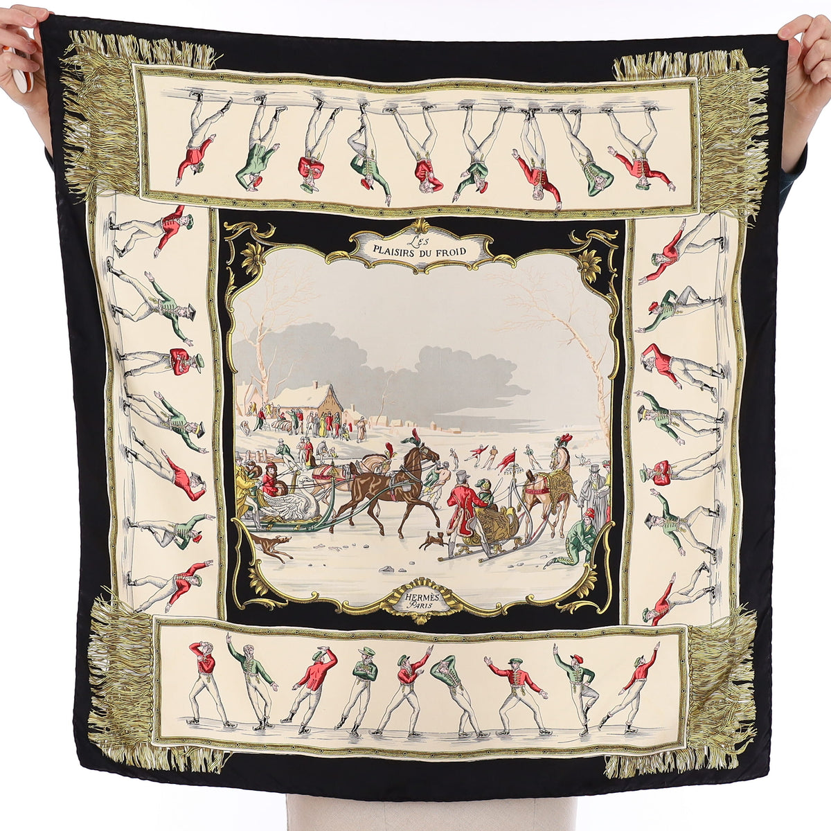 Hermès Les Plaisirs Du Froid Silk Scarf