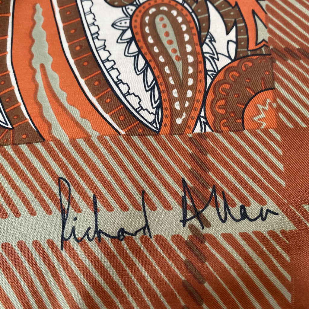 1970s Richard Allan Vintage Silk Scarf