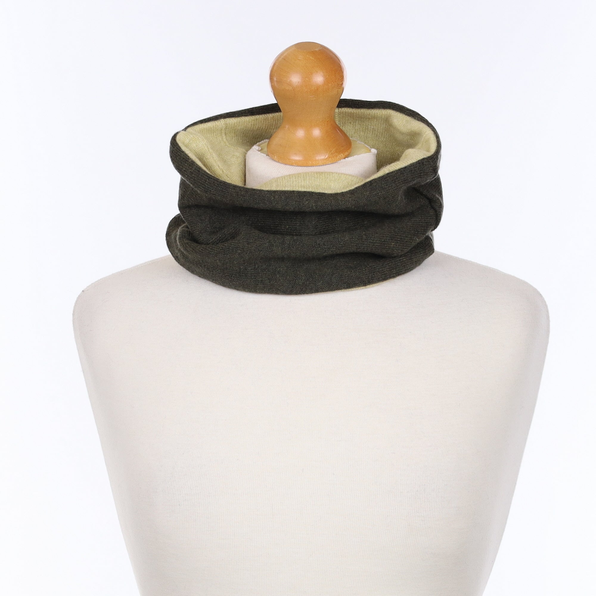 Deep Khaki and Pistachio Neck Warmer